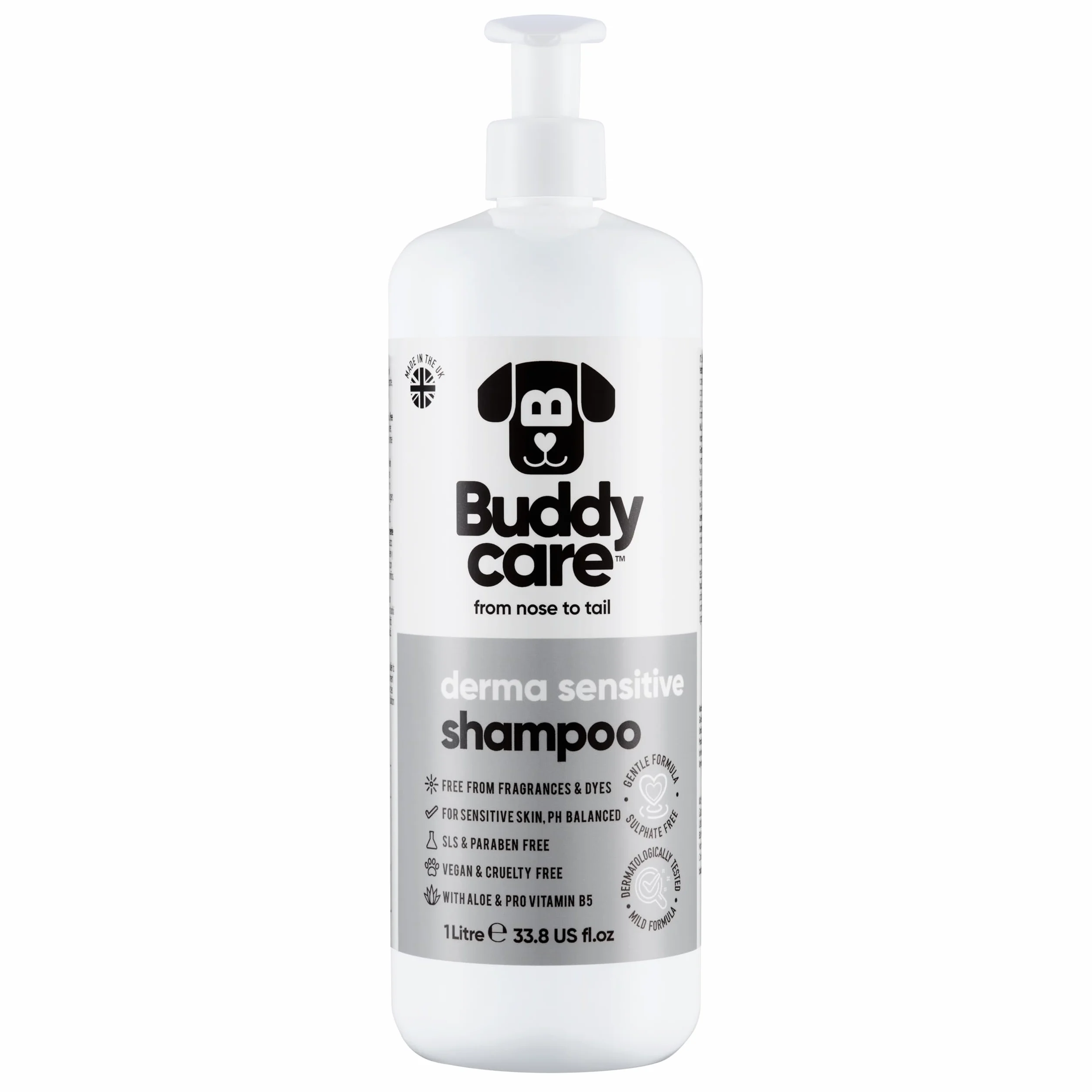 Buddycare Derma Sensitive Shampoo dla psów z aloesem i prowitaminą B5 1 l