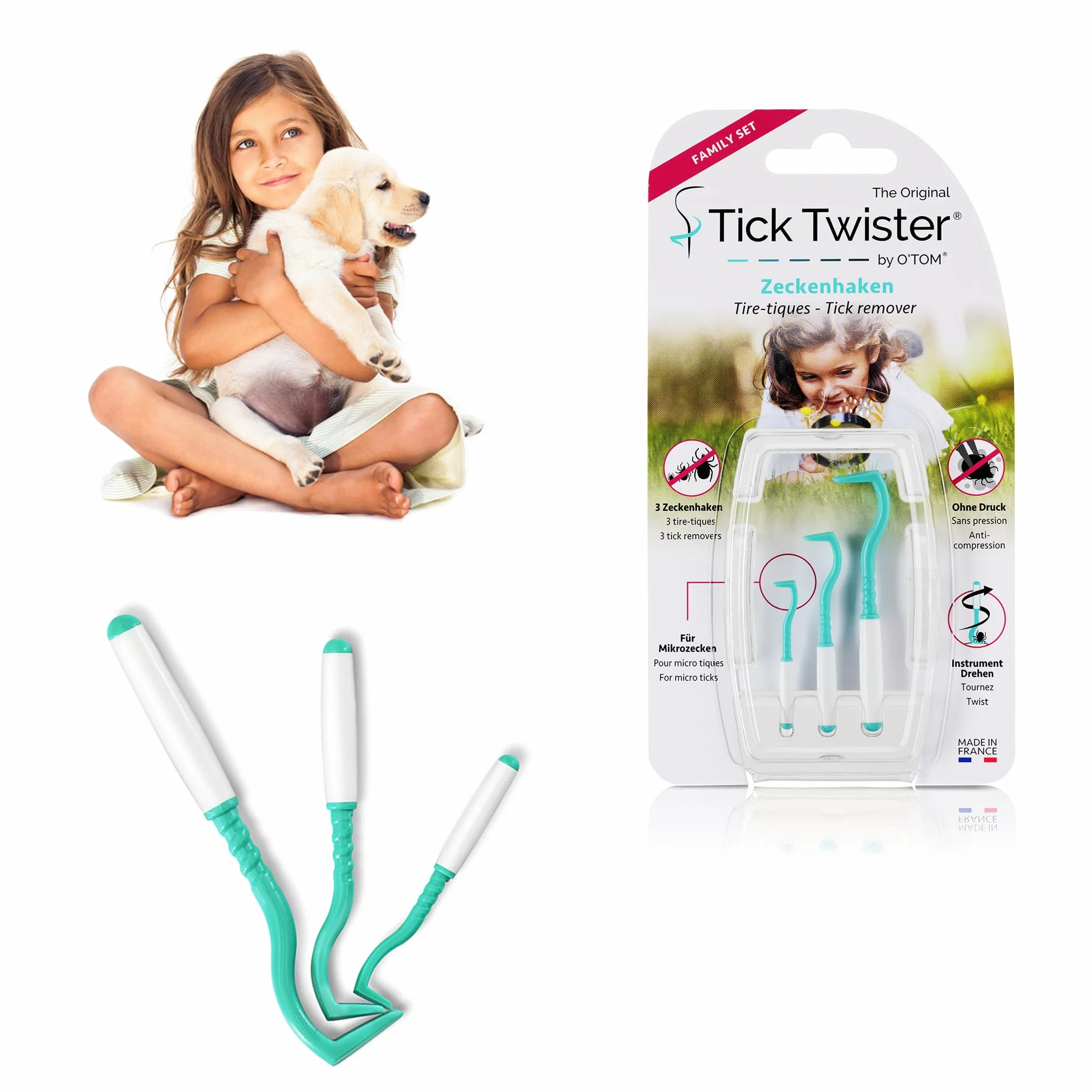 Tick Twister® Zestaw 3 Ściągaczy do kleszczy dla psa