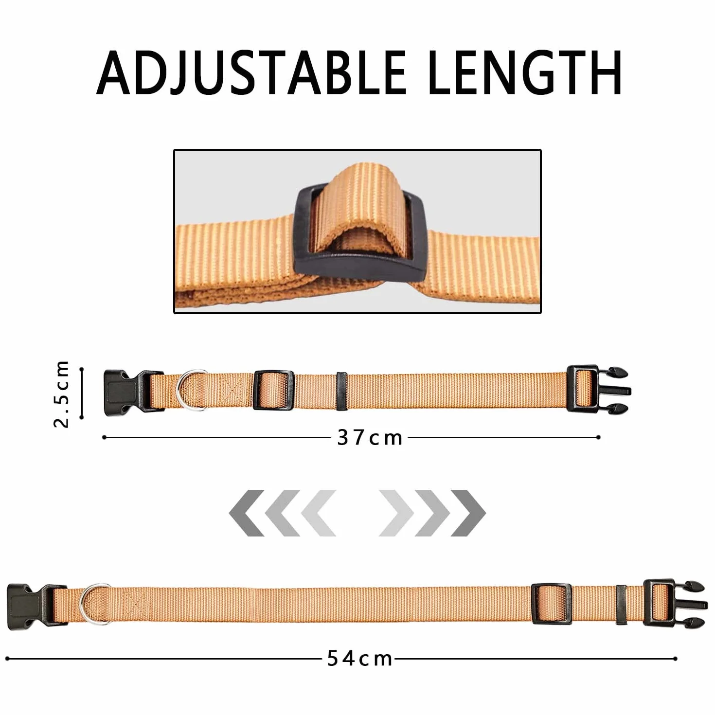 AiTodos® Brązowa Nylonowa Obroża, Szerokość: 2,5 cm, Oddychająca i Regulowana Obroża Dla Psa, Zalecany Obwód Szyi: 35-54 cm, Artykuły Dla Zwierząt Zapobiegające Gryzieniu