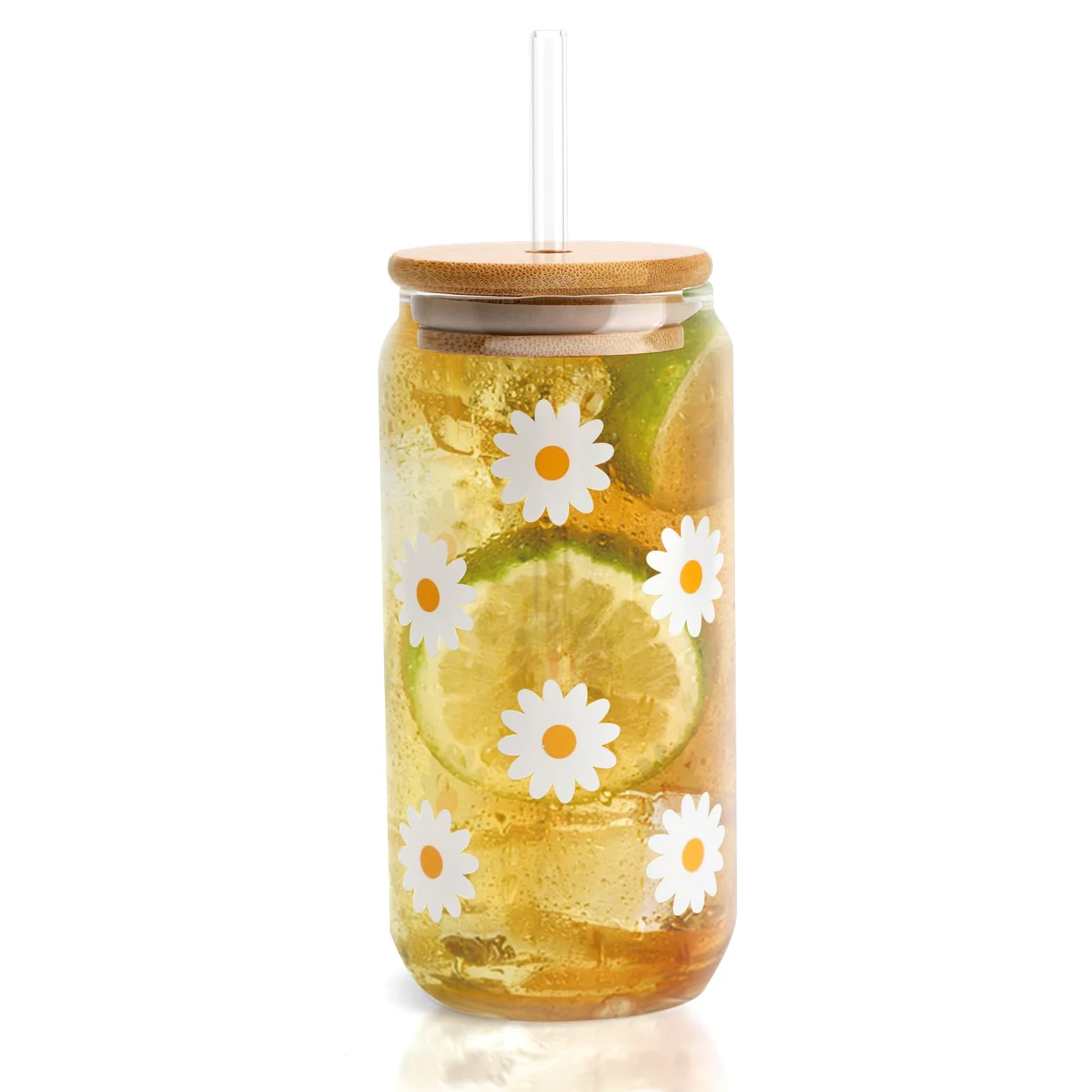 APOMOONS szklanka 480 ml z rurką i pokrywką, estetyczne szklanki ze słomką i pokrywką, szklanka do matcha, szklanka do matcha latte na smoothie i napoje