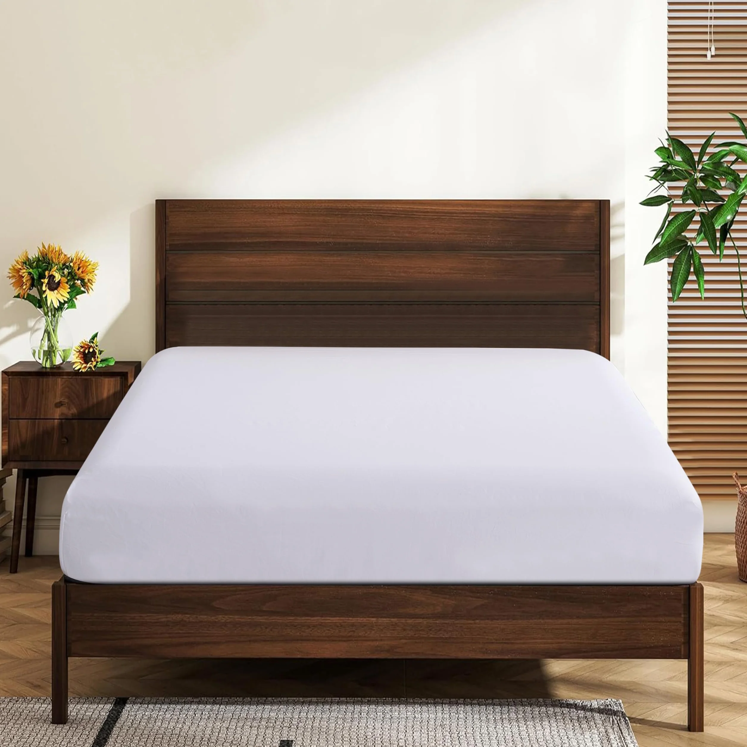California King Size prześcieradła z egipskiej bawełny, gęstość splotu 600, 40 cm, głęboka kieszeń, odporne na kurczenie się i blaknięcie - łatwe w pielęgnacji (1 prześcieradło z gumką California