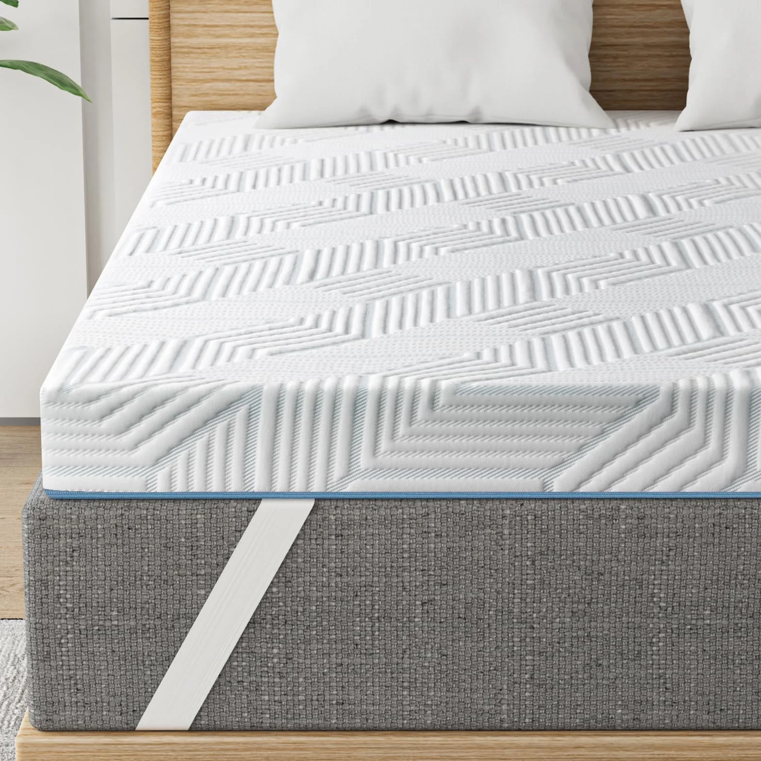 BedStory Nakładka na materac o wysokości 10 cm, 120x200cm, H3&H4 Nakładka z żelowej pianki z pamięcią kształtu, zdejmowana poszewka, nakładka na materac do łóżka kontynentalnego, kampera i sofy do
