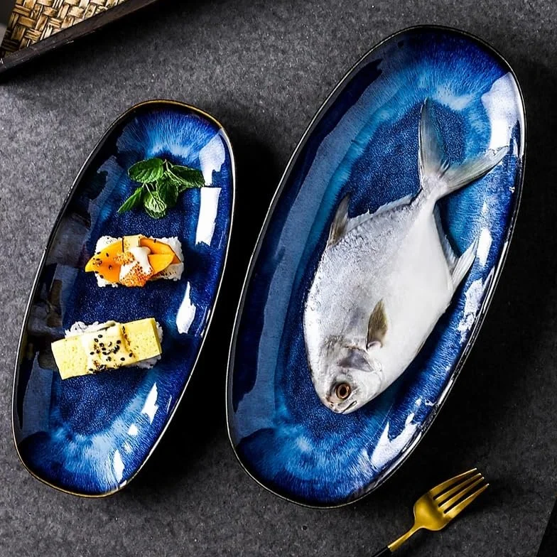 Talerze obiadowe japoński styl talerz domowe ryby gotowane na parze kreatywne sushi bardzo odpowiednie do restauracji, hoteli itp. Kuchenna salaterka