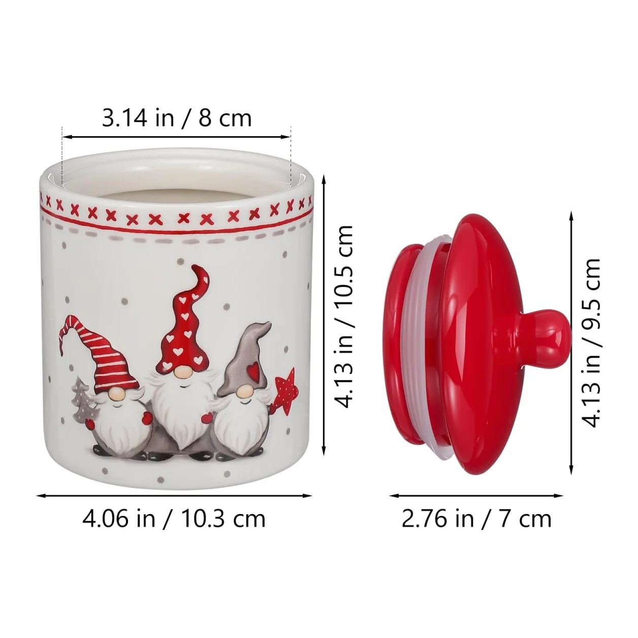 Housoutil Puszka na ciasteczka ceramiczna na Boże Narodzenie, Puszka na ciasteczka na Boże Narodzenie ceramiczna z pokrywką, hermetyczna do przekąsek z płatkami śniadaniowymi i suszonymi owocami