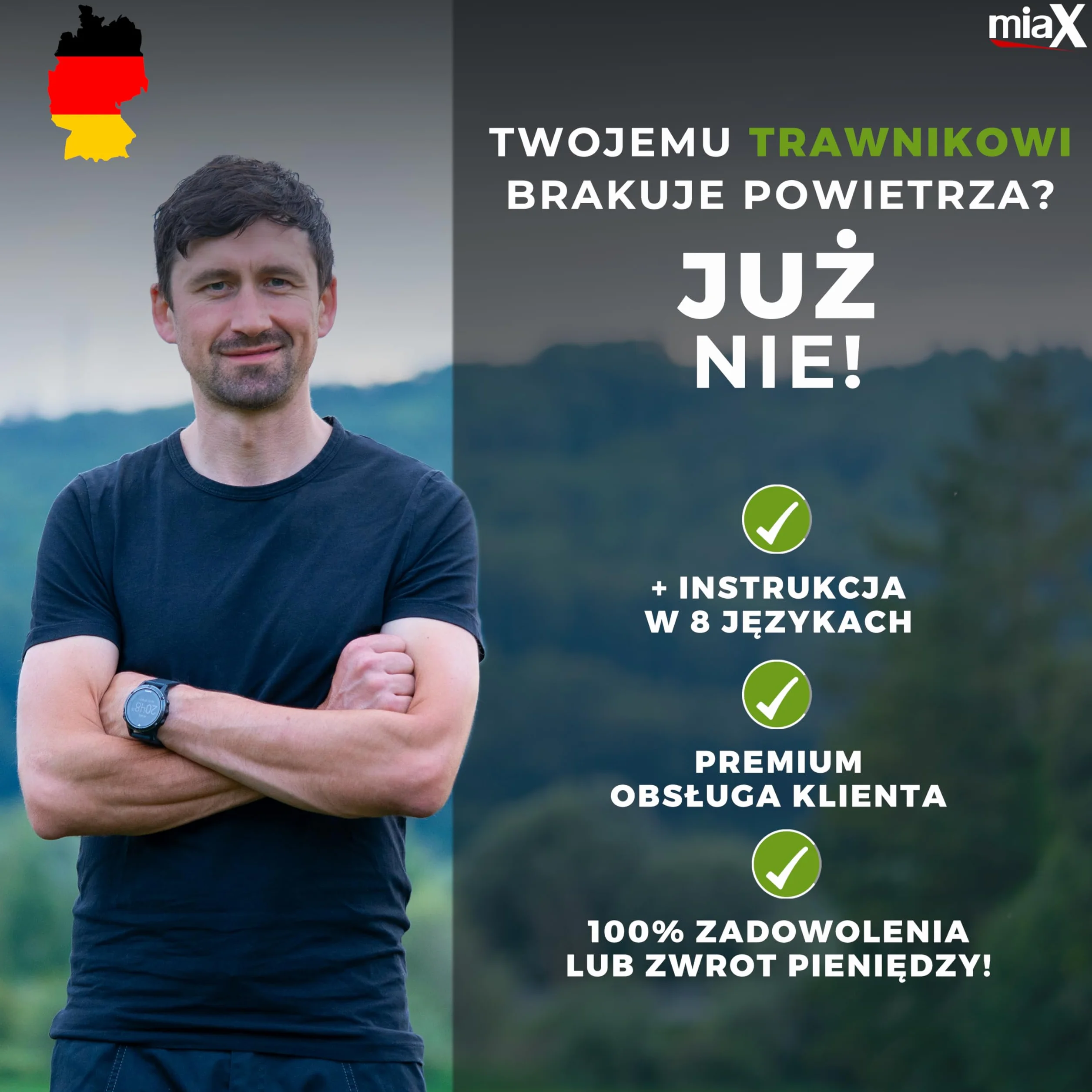 miaX Profesjonalne buty do napowietrzania trawy z gwarancją braku poślizgu – doskonałe buty do aeracji trawy dla idealnego trawnika – buty z kolcami z podwyższoną piętą zapewniającą stabilność