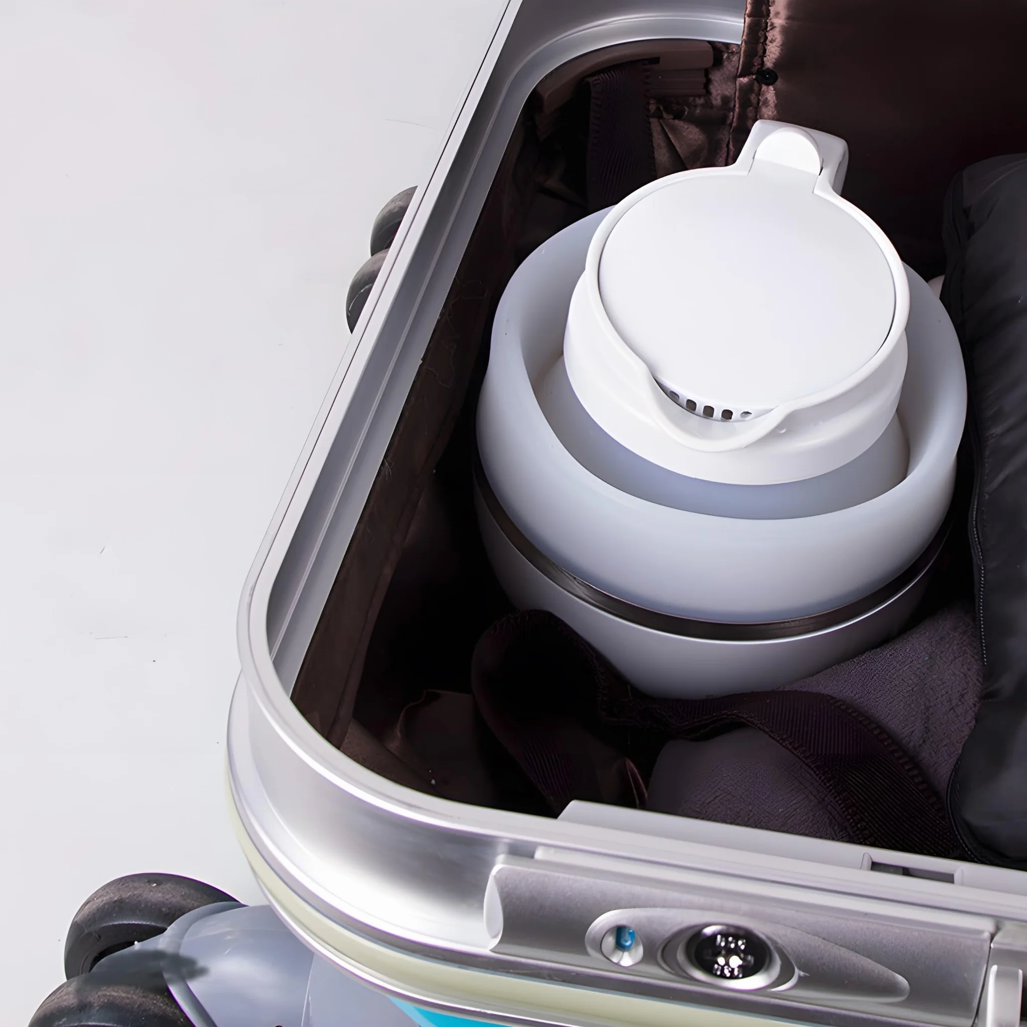 Retoo Składany czajnik 0,6 l, 750 W, silikonowy, ze stali nierdzewnej, kompaktowa konstrukcja do campingu, podróży, automatyczne wyłączanie, szybkie i bezpieczne podgrzewanie