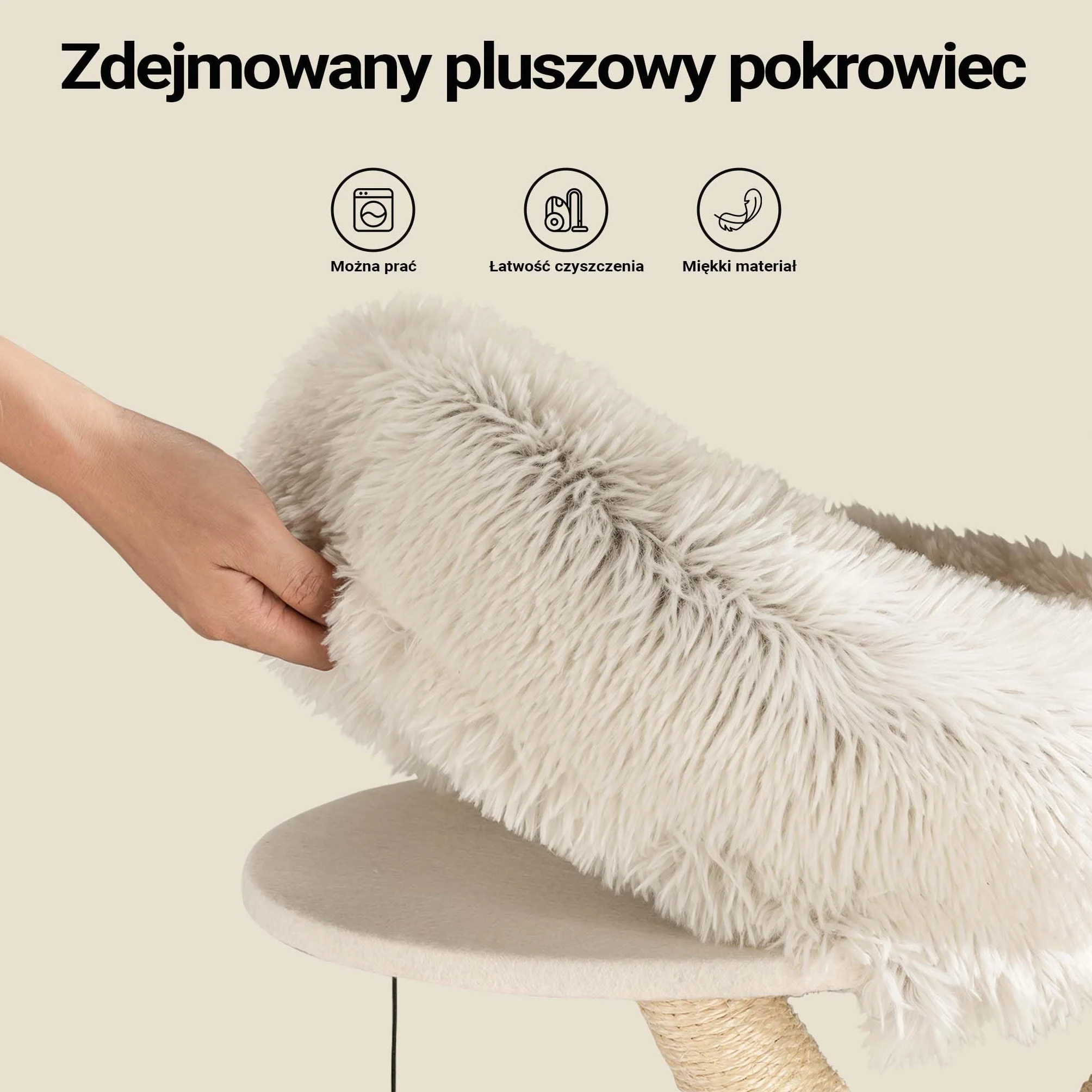 Fudajo Drapak dla kota 95cm w stylu gałęzi z pluszem jaskinią i sizalem drzewko z gruszy