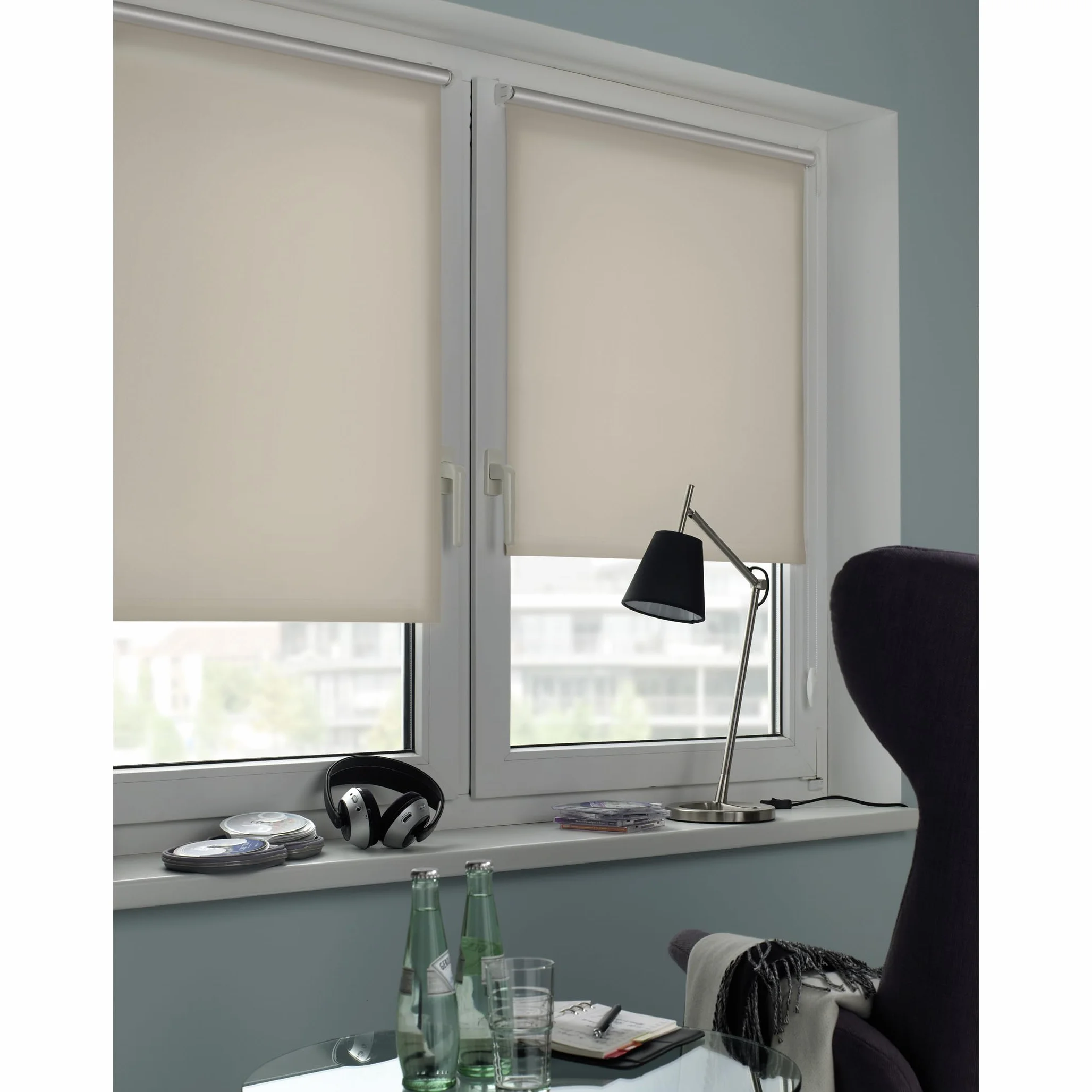 GARDINIA Żaluzja termoizolacyjna z podkładem termoizolacyjnym do mocowania lub klejenia, energooszczędna, nieprzezroczysta, żaluzja EASYFIX, naturalna, 75 x 150 cm (szer. x wys.)