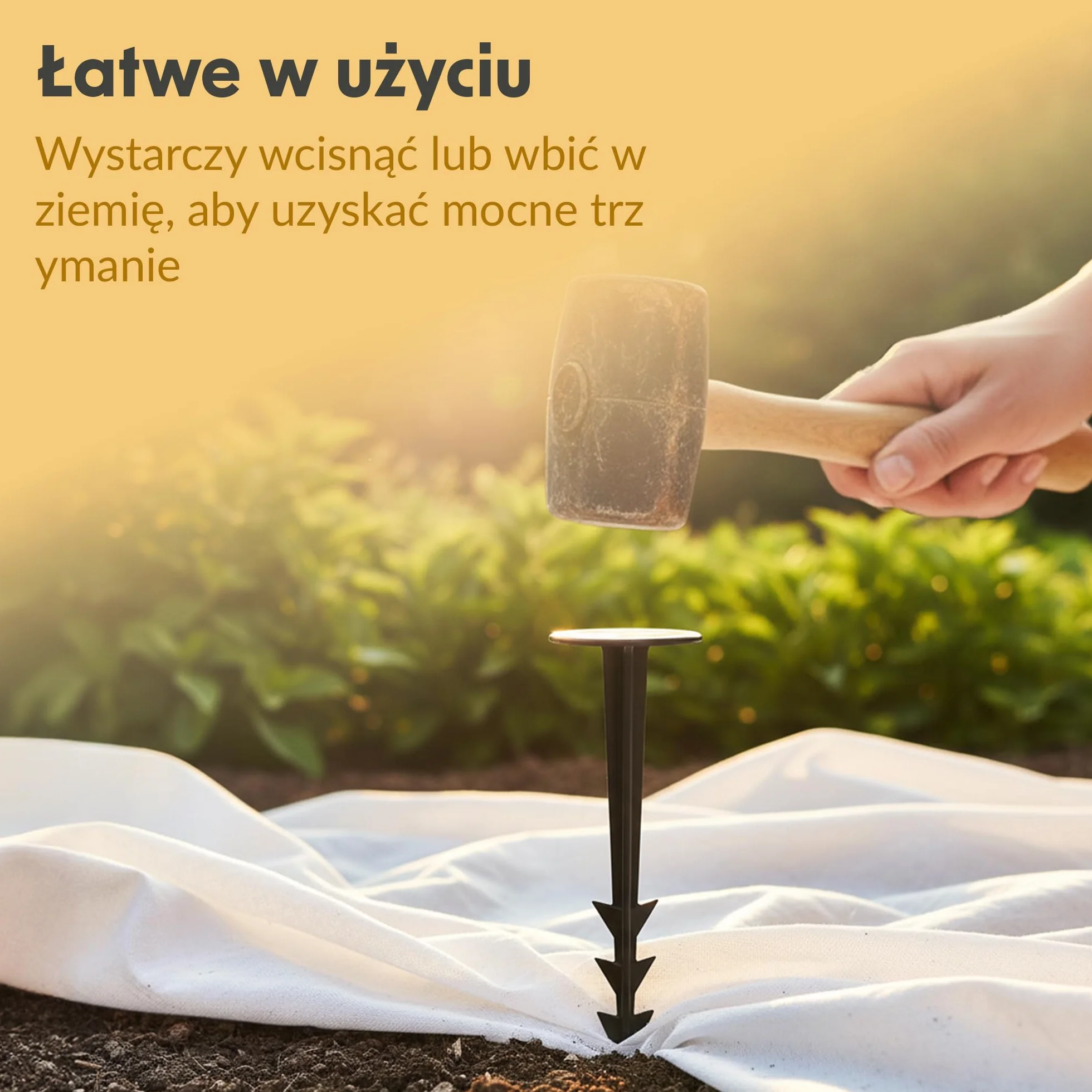Kotwa gruntowa z tworzywa sztucznego, 150 x – śledzie odporne na promieniowanie UV, żebrowana konstrukcja i haczyki, szeroka główka, idealna do włókniny przeciw chwastom, geowłókniny, mulczu