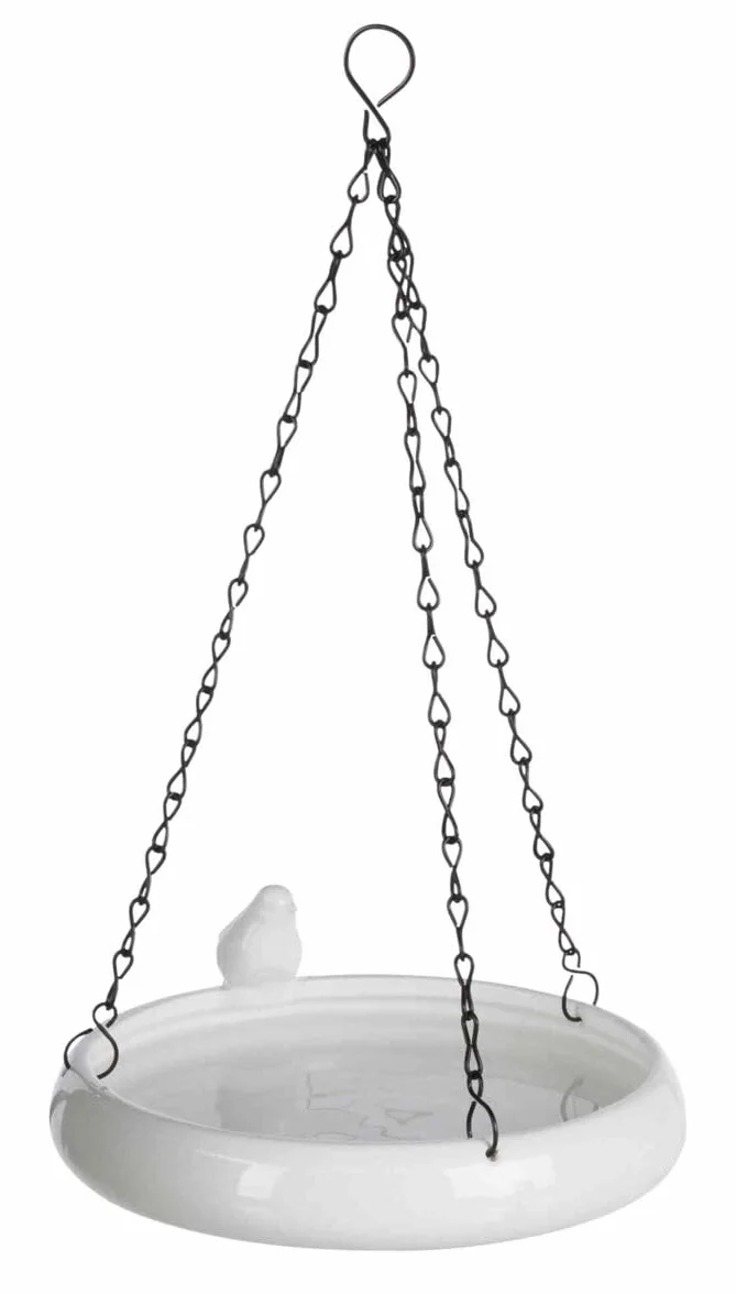 Trixie wiszące poidło dla ptaków ceramiczne 500 ml ø 21 cm białe