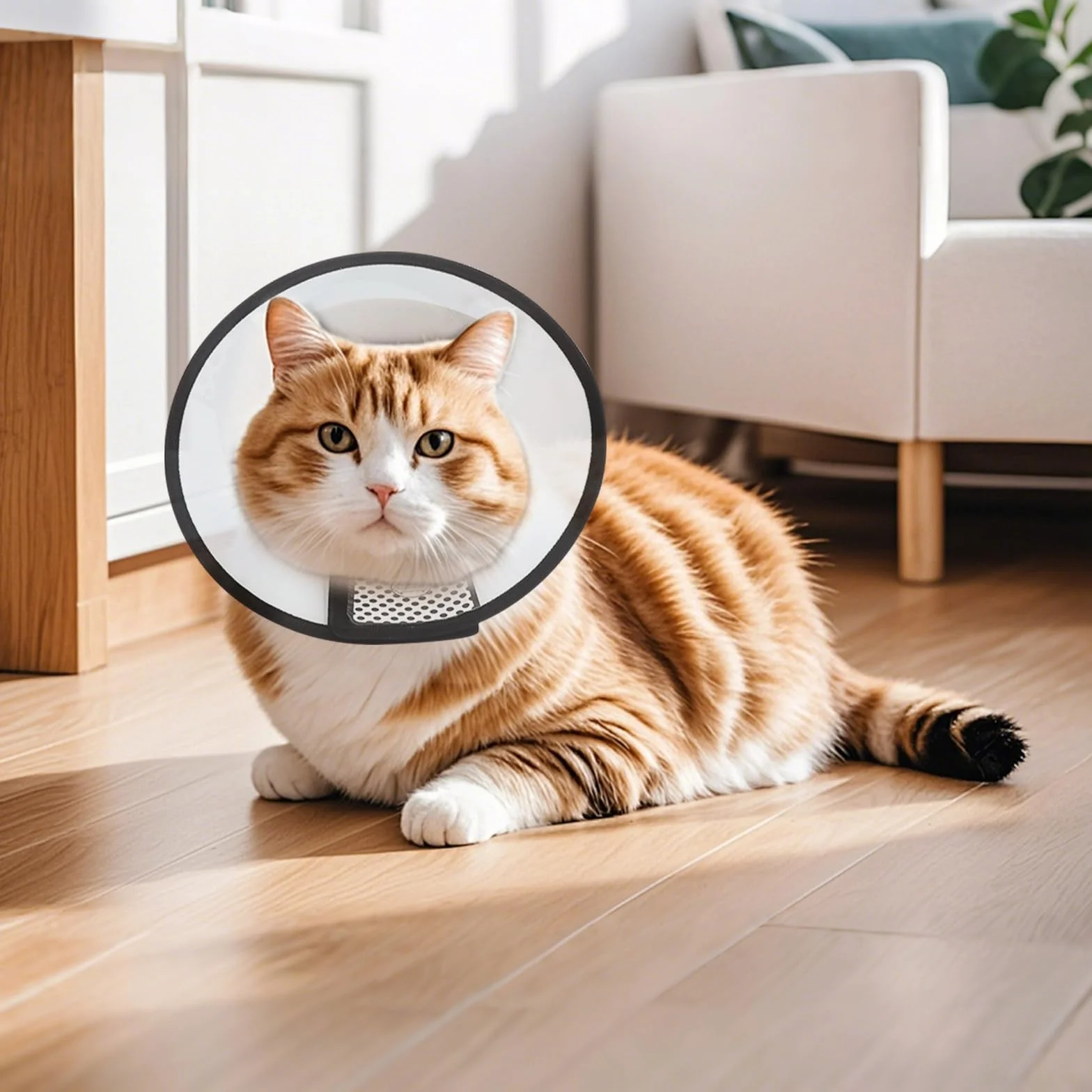 VOSSOT Pet Cone Recovery, obroża dla kotów, ochrona przed przeciekaniem, lekki kołnierz ochronny z tworzywa sztucznego, higieniczny kołnierz dla zwierząt domowych po operacji, miękki dla kotów i