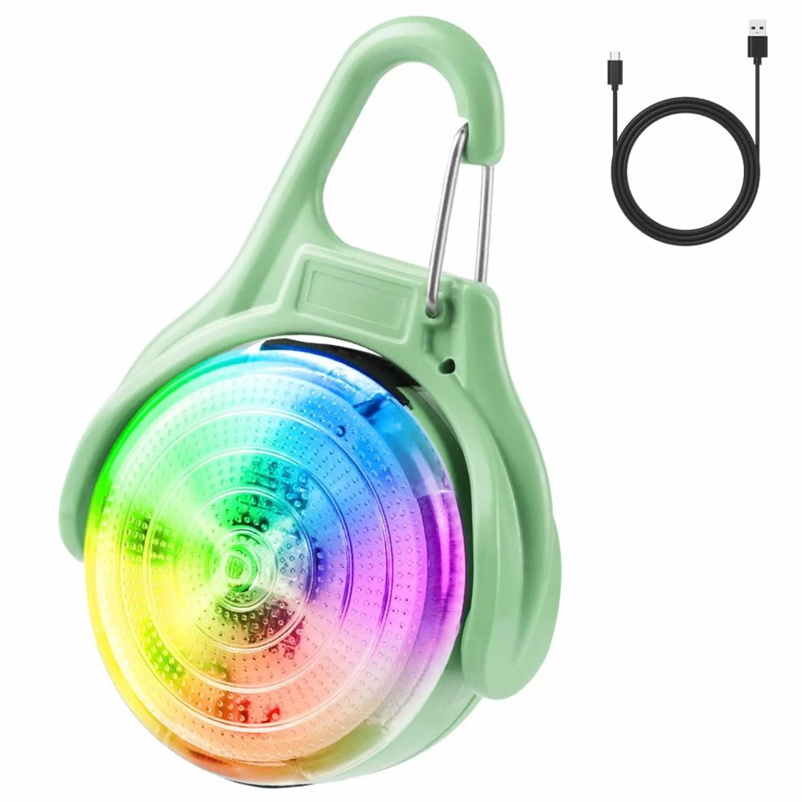 Ainiv LED Światła Bezpieczeństwa dla Psa, 4 Tryby Migające, USB Akumulatorowe, IPX68 Wodoodporne, Zielony