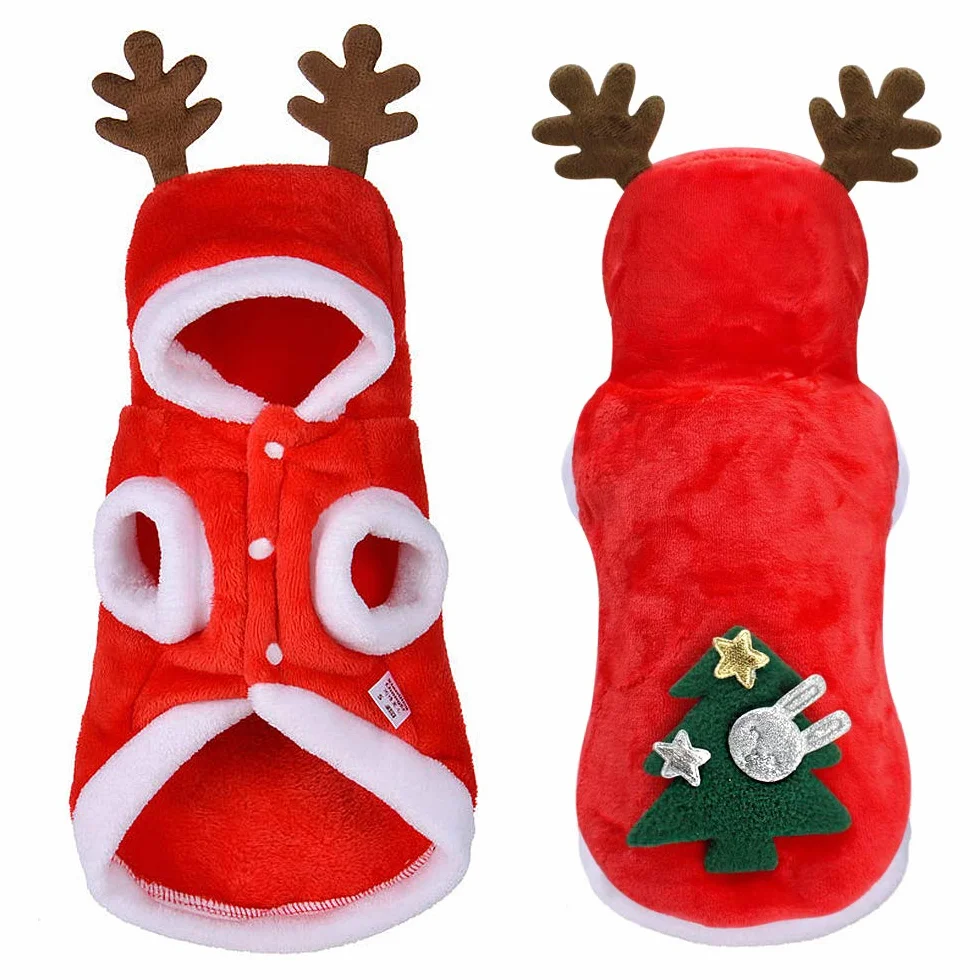 Świąteczny sweter dla psa, kota, bluza z kapturem, płaszcz na Boże Narodzenie