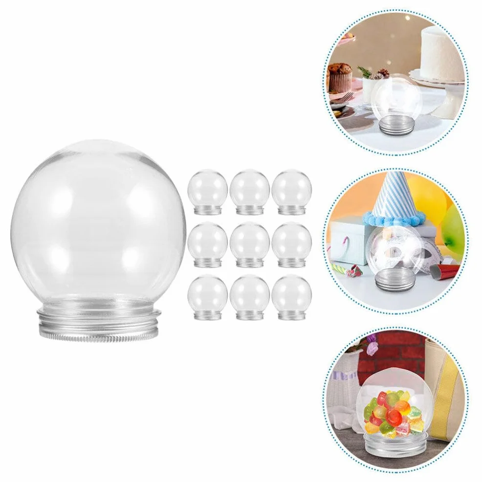 Zerodeko 20 Sztuk DIY Kule Śnieżne 150Ml Przezroczysta Plastikowa Kula Wodna Nadająca Się Do Napełniania Kula Śnieżna Z Odkręcaną Nakrętką Na Świąteczne Dekoracje Do Domu DIY Rzemiosło