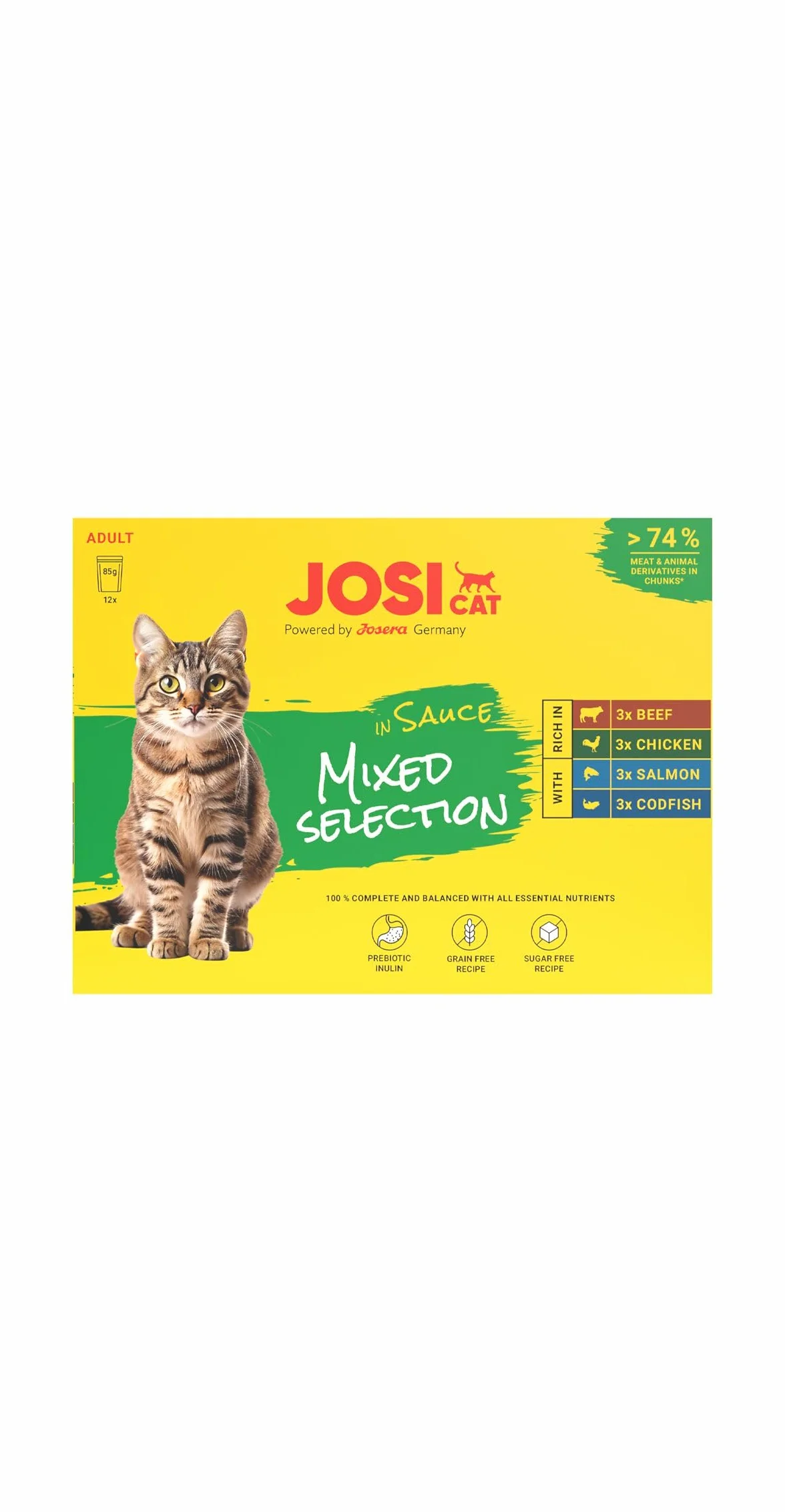 JosiCat Multipack Mixed Selection in Sauce 12 x 85 g Mokra Karma dla Dorosłych Kotów