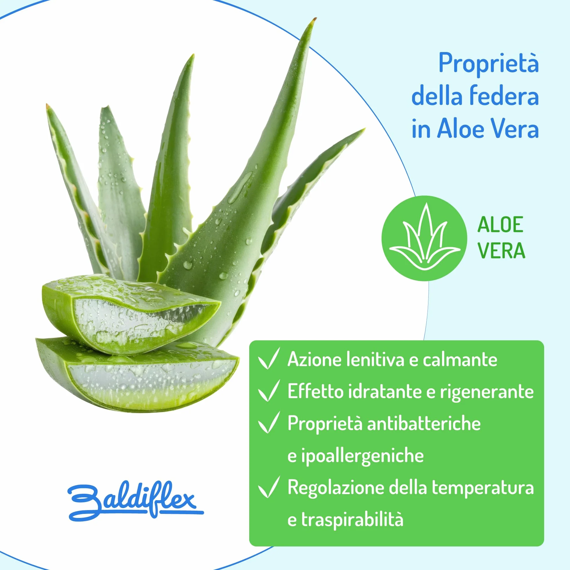 Baldiflex, Para poduszek, pianka memory Foam, Aloe Vera, wysokość 16 cm