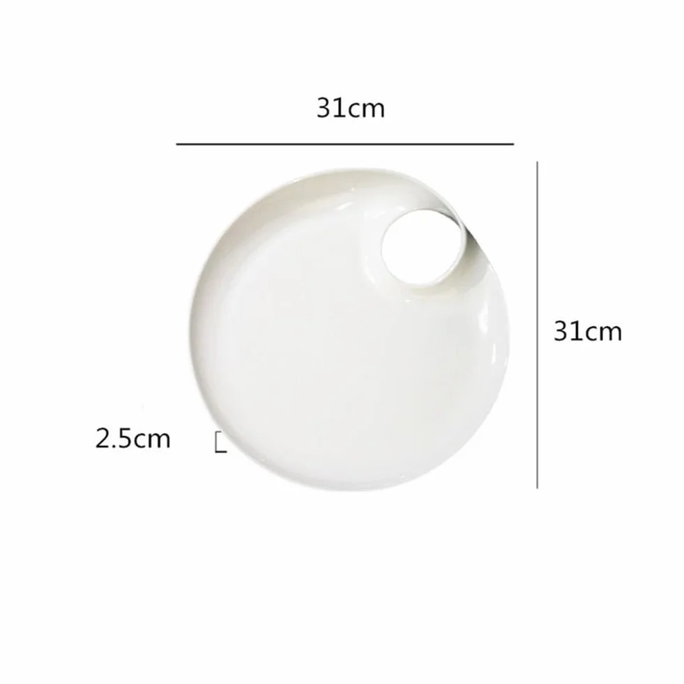 Ceramiczny talerz obiadowy okrągły czysty biały ceramiczny talerz obiadowy uniwersalny talerz serwisowy chiński spersonalizowany kreatywny talerz do serwowania zastawy stołowej