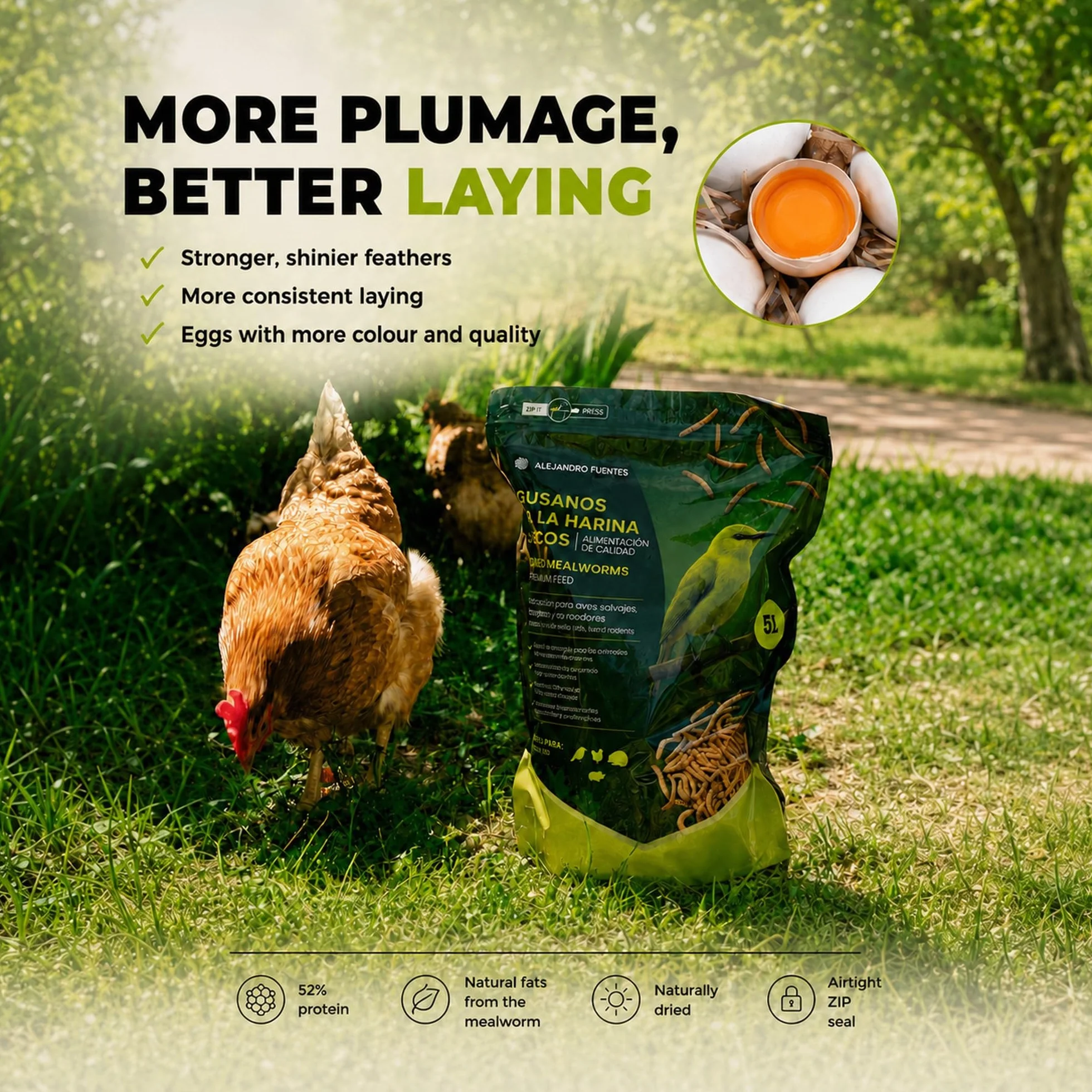 Naturalna karma dla ptaków AF-4 l suszone mączniki 600 g dla kur i ryb