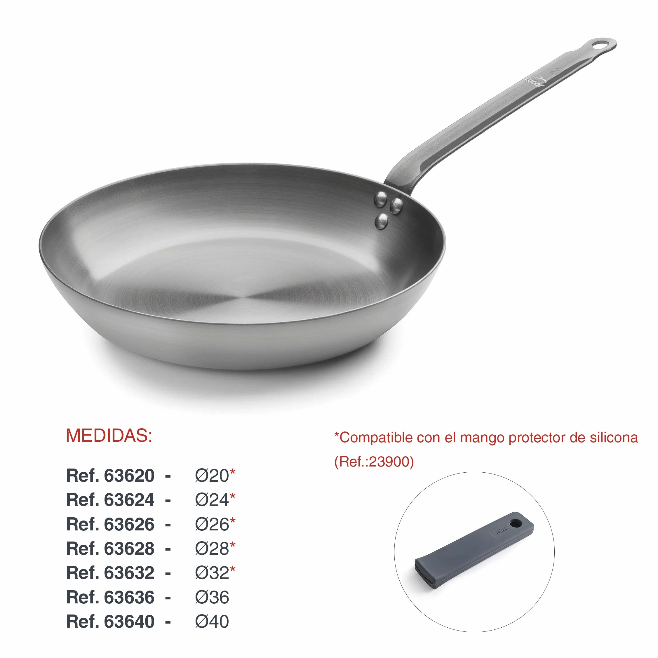 Lacor 63620-IRON Patelnia do smażenia ze stali 20 cm