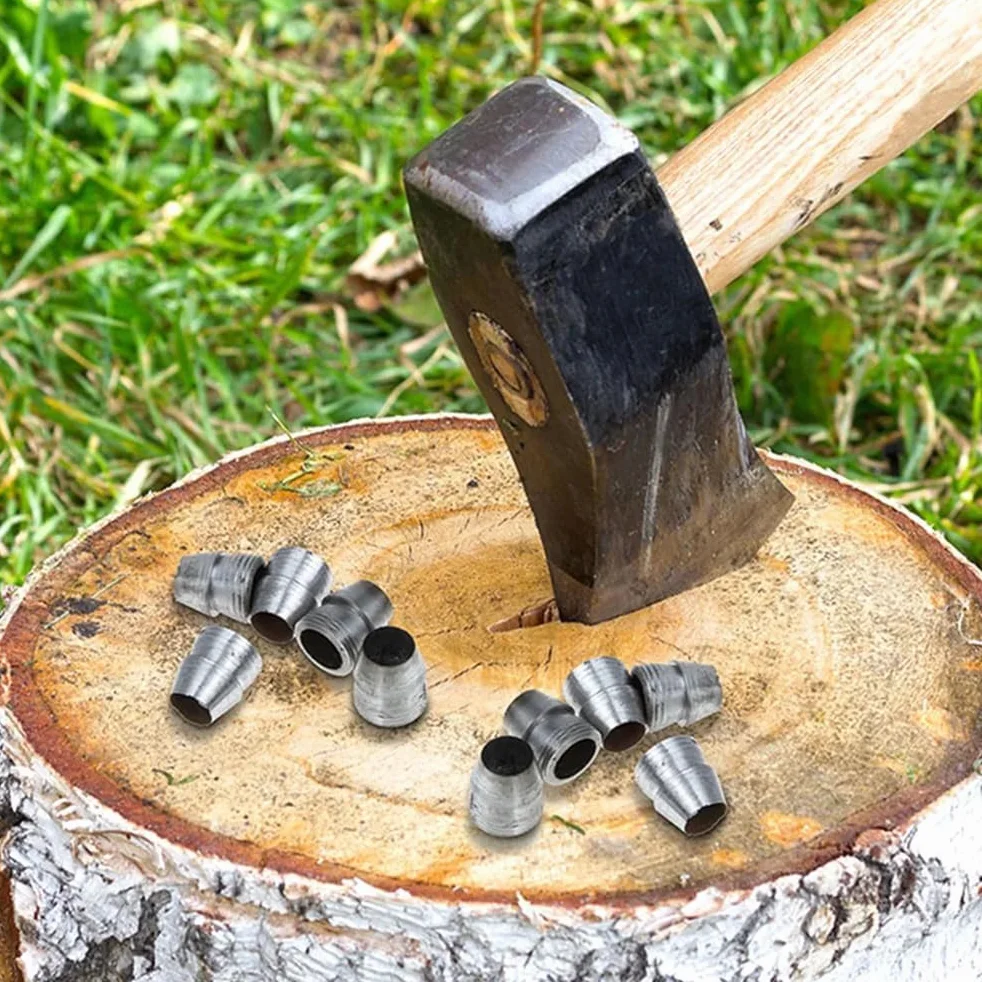 20 Sztuk Bezpieczeństwa Okrągły Uchwyt Kliny, Uchwyt Rozłupujący Klin Axe Ręczny Metalowy Klin Okrągły Stalowy Klin do Młotka do Siekiery(Średnica 10 mm / 0,39 cala)