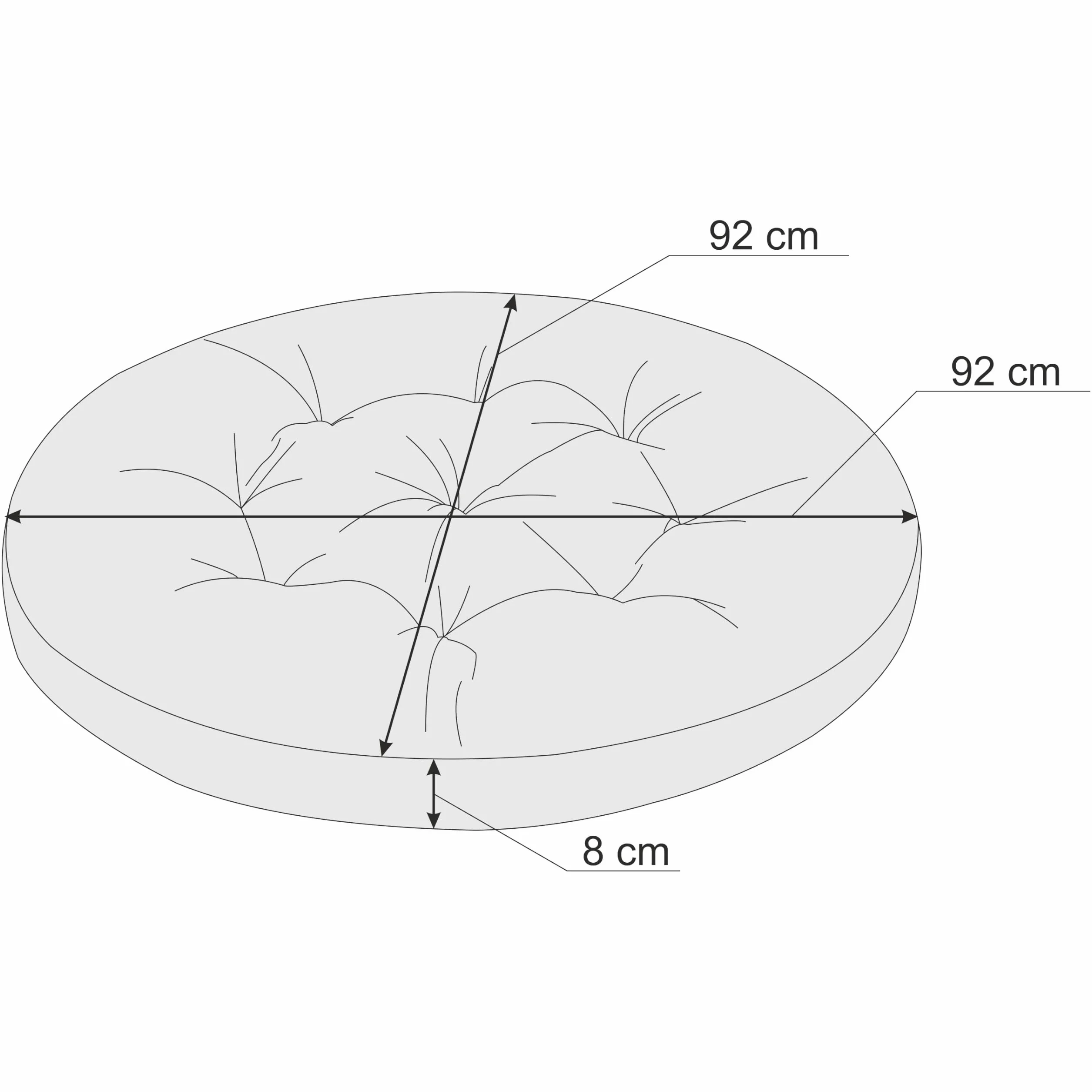 PillowPrim Aksamitna poduszka na fotel wiszący, fotel huśtawkowy, zmywalny, okrągły, różowy, 92 cm