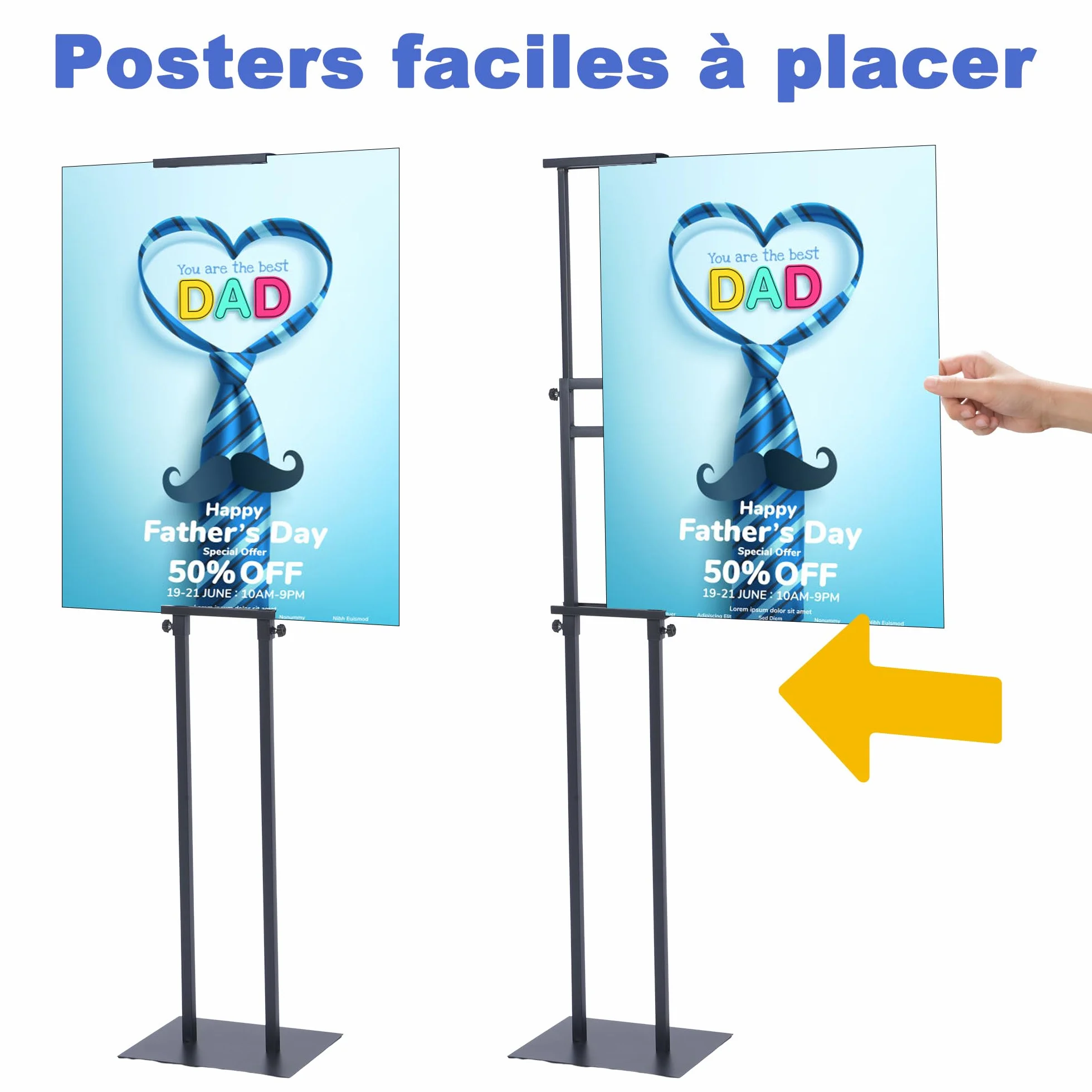 uyoyous Dwustronny stojak na pocztówki i plakaty reklamowe, przystosowany do paneli o wysokości od 12 do 201 cm