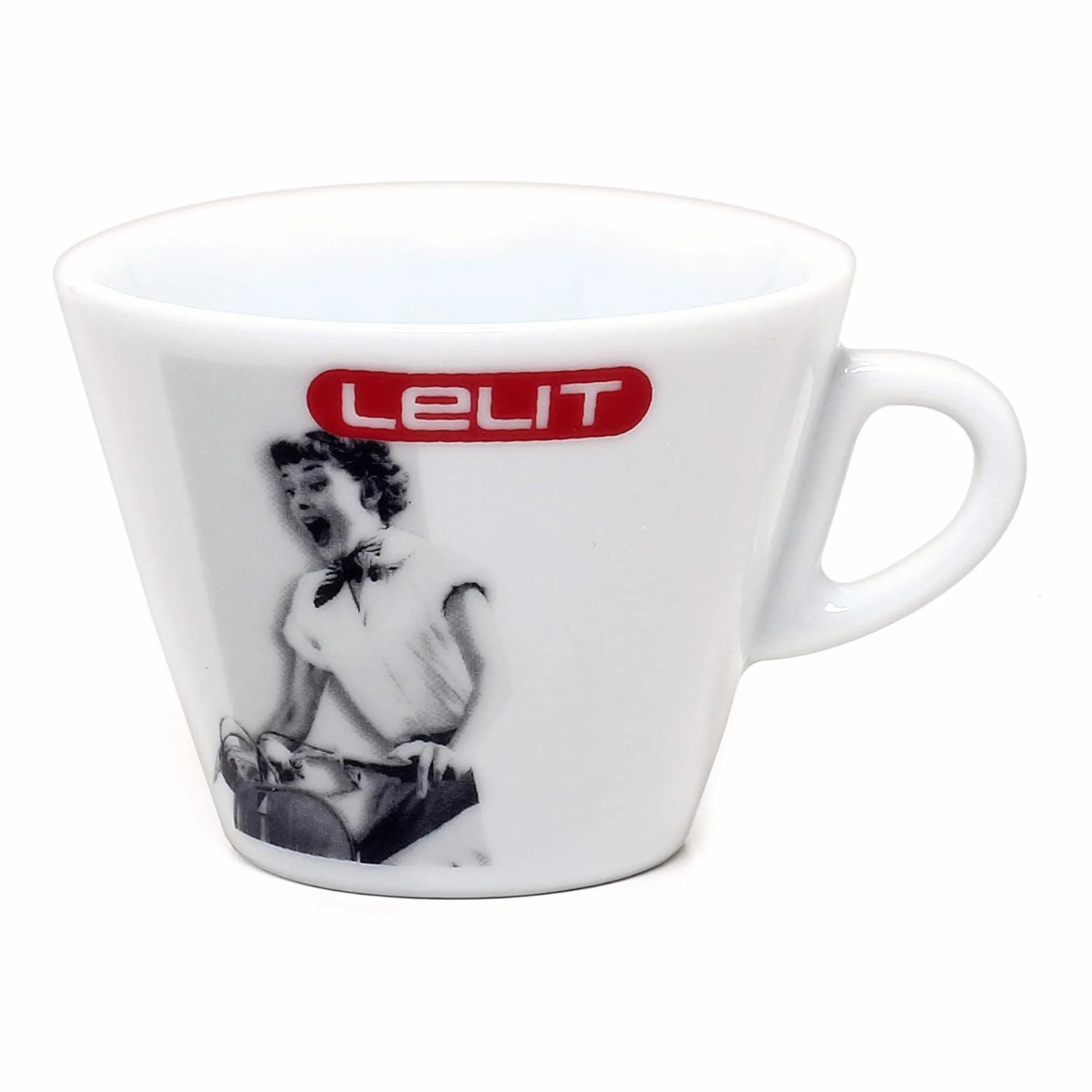 Lelit PL302 Filiżanki do cappuccino - spodki - 6 sztuk, porcelana, 190 centymetrów sześciennych, białe