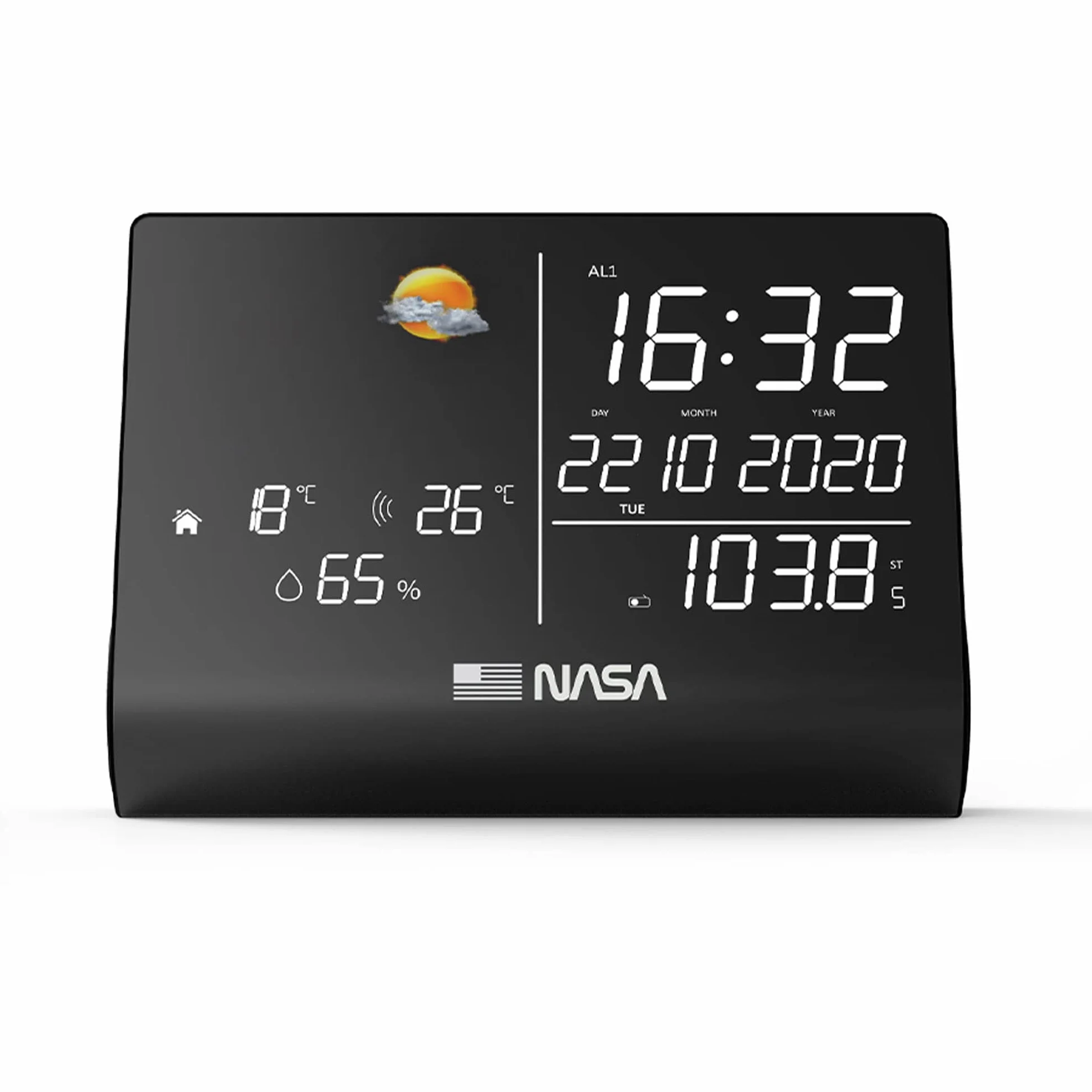 Nasa Wsp1300Bk Stacja Pogodowa, Czarny, 6,4"