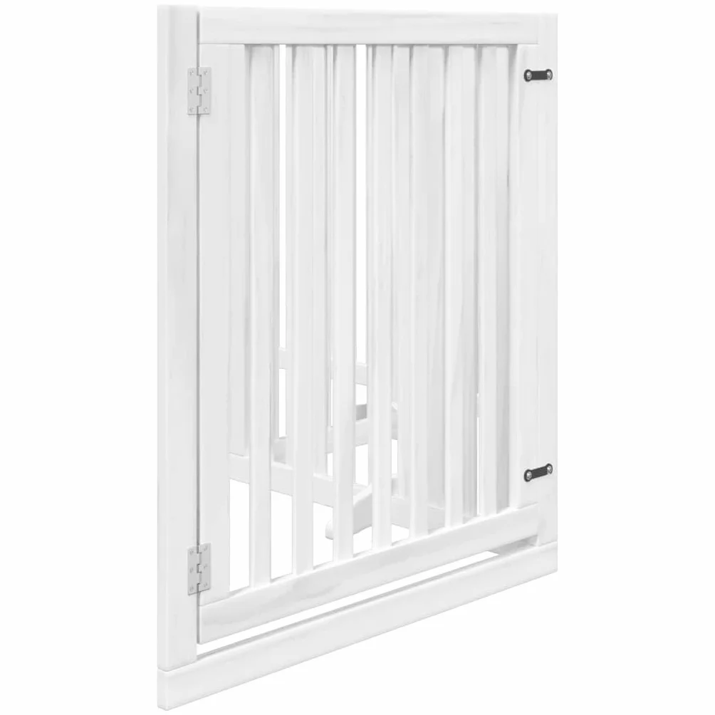 vidaXL Składana bramka dla psa, z drzwiami, 4 panele, biała, 320 cm, bramka dla zwierząt, bramka bezpieczeństwa dla psów, bramka bezpieczeństwa dla psa