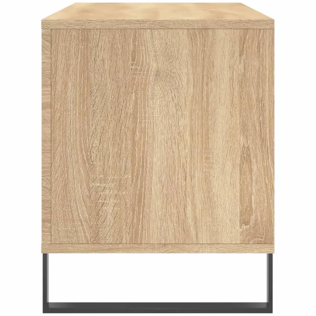 Hothingwell Szafka na płyty winylowe drewno konstrukcyjne 100 x 38 x 48 cm, szafka do przechowywania LP z wytrzymałym blatem do gramofonu i żelaznymi nóżkami