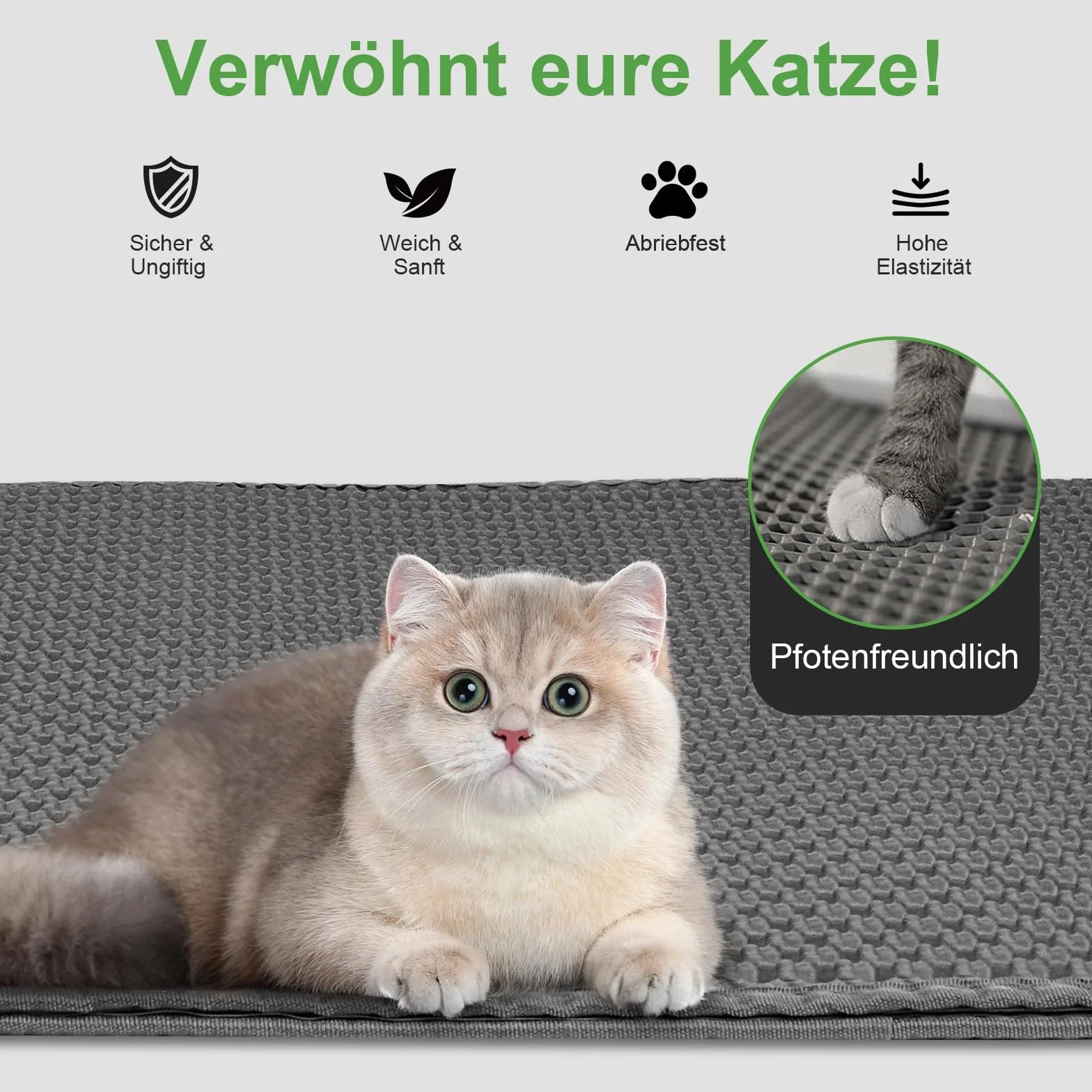 Mata do kuwety EVA 90x60 cm XXL wodoszczelna podkładka szara