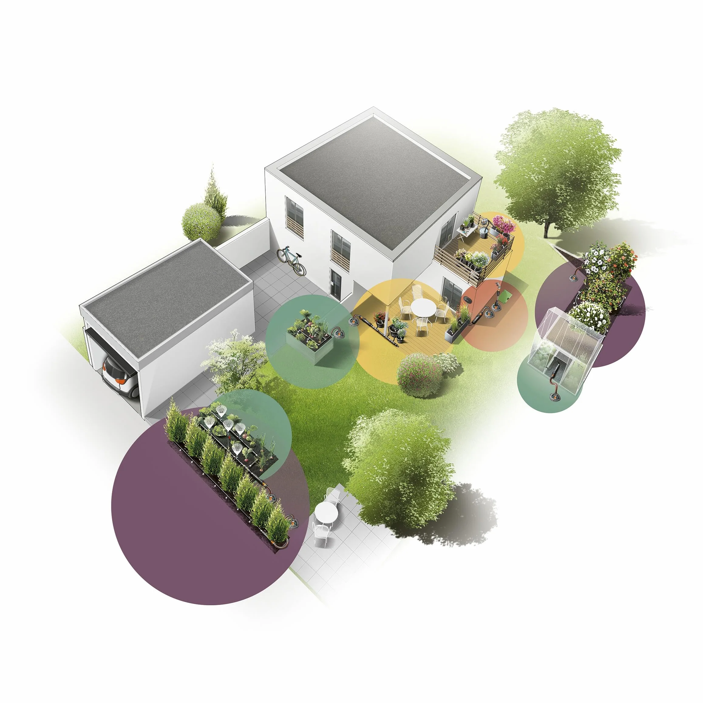 Gardena system Micro-Drip nawadnianie kropelkowe, zestaw balkonowy (15 roślin): Zest. startowy gotowy do zast., wodooszczędny sys. nawadniania, prosta i elastyczna tech. połączeniowa (13401-20)