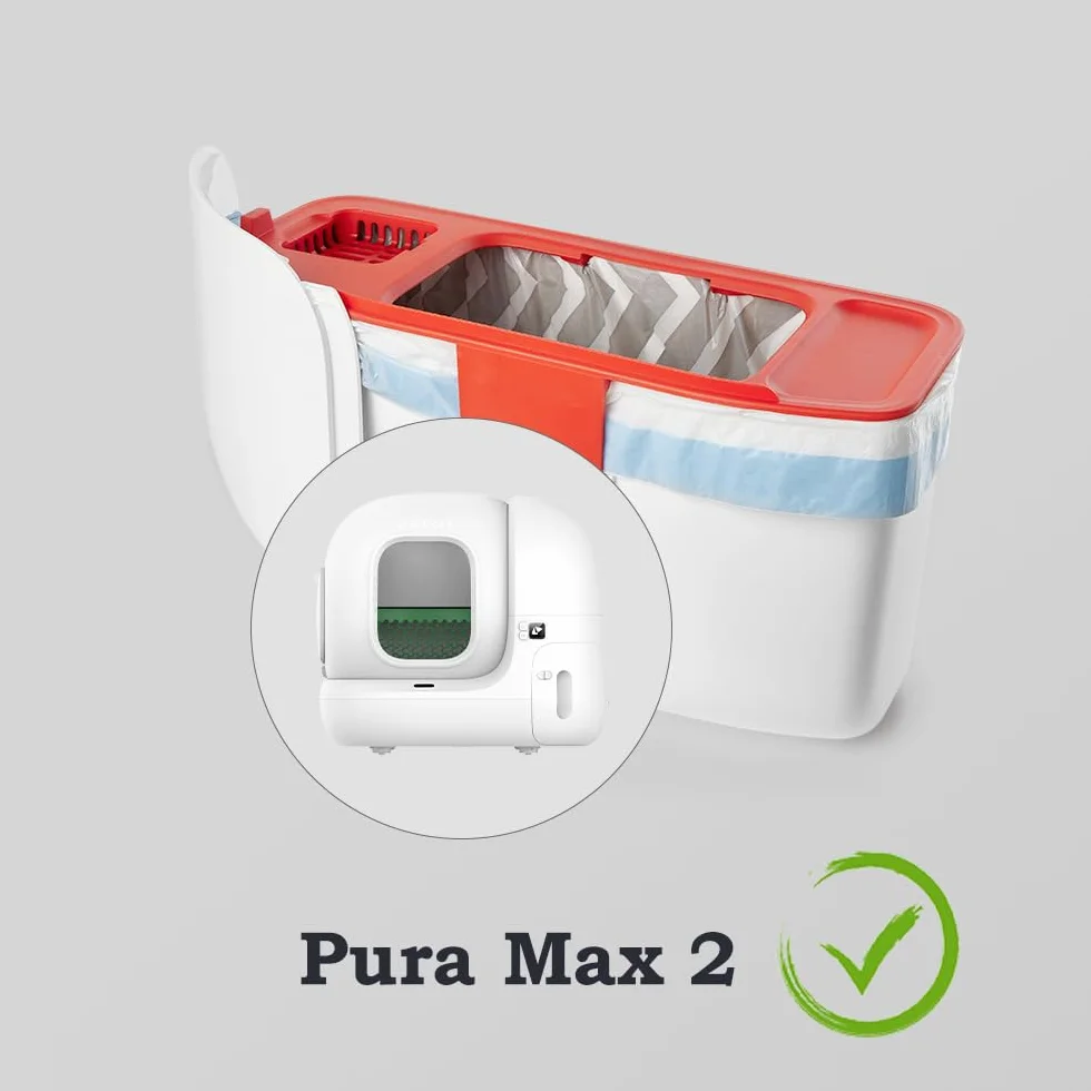BUNMO Worki na odchody dla kotów, do pura Max, Max 2 i X, 5 rolek x 20 (100 sztuk), 55 x 30 cm