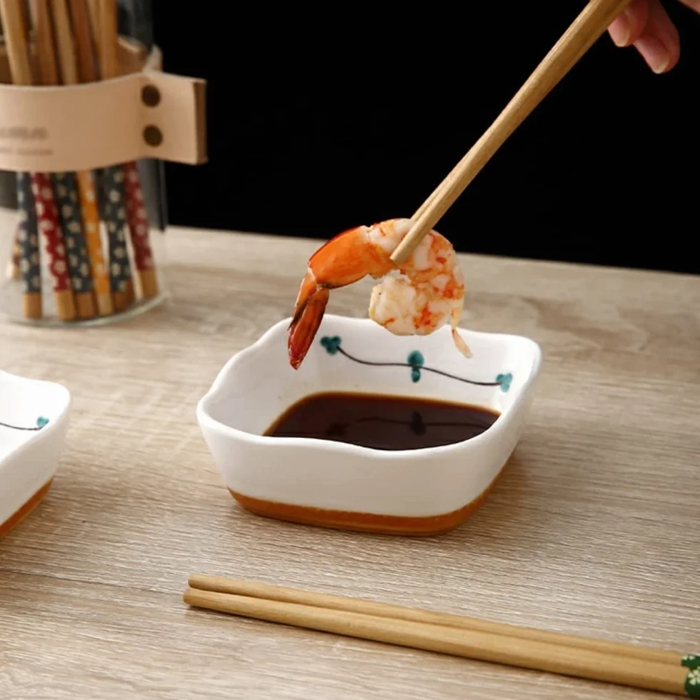 Miski do maczania Ceramiczne marynaty sos ocet dipping sos dom suszone owoce przekąski restauracja przystawki małe dania sushi kwadratowe naczynia miski (kolor: C)