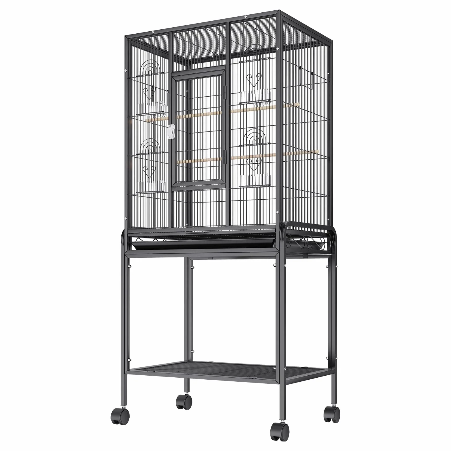 VEVOR Woliera dla ptaków 61 x 43 x 137 cm, klatka dla ptaków ze stali węglowej Q195, dla 2-3 średnich i dużych ptaków, woliera z zamkiem