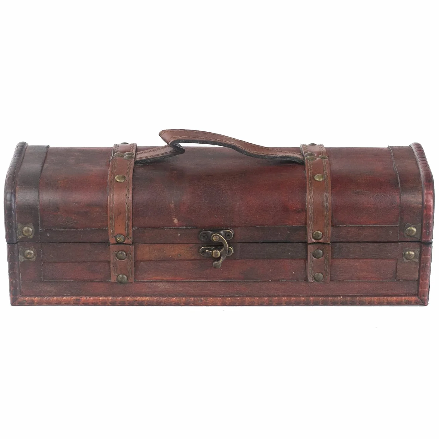 HMF Dekoracyjne pudełko prezentowe w stylu vintage z pokrywką z drewna | na 1 butelkę wina | format poziomy | Hiszpania