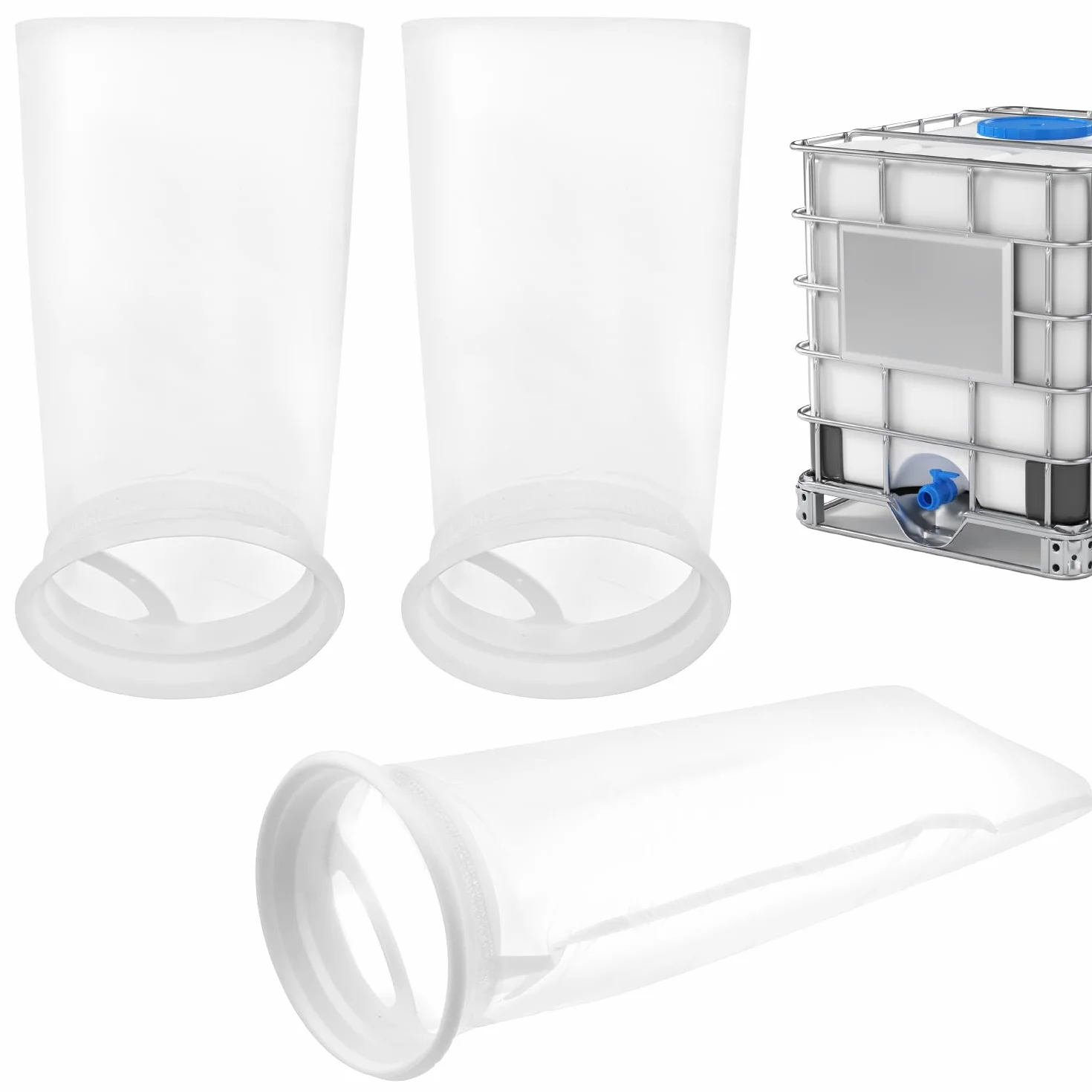 QWORK 3-częściowy zestaw filtrów IBC, nylonowa pokrywa, filtr zbiornika na wodę deszczową, do rolnictwa, ogrodnictwa i gospodarstwa domowego
