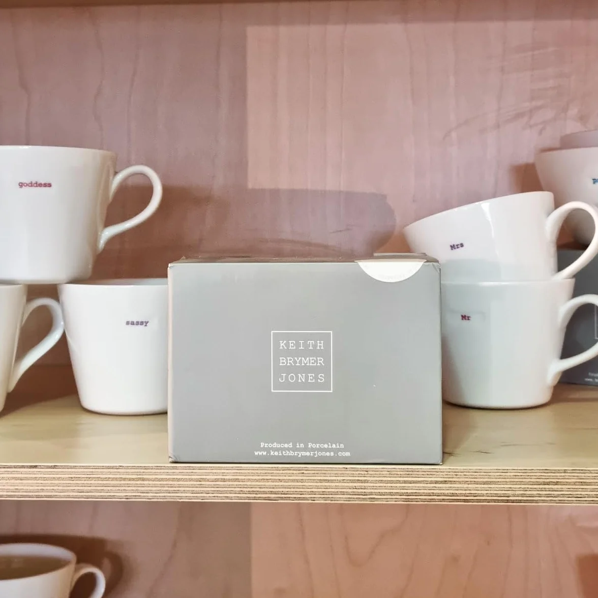Keith Brymer Jones Zakres słów bardzo duży porcelanowy kubek kubek, biały