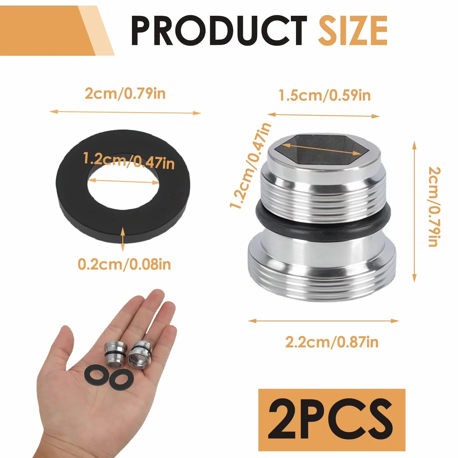 2 adaptery do kranu M18.5 do M22, gwint zewnętrzny, adapter gwintowany do filtra wody, przyłącza napowietrzacza i wielu innych, adapter węża, przyłącze węża ogrodowego, odporny na korozję