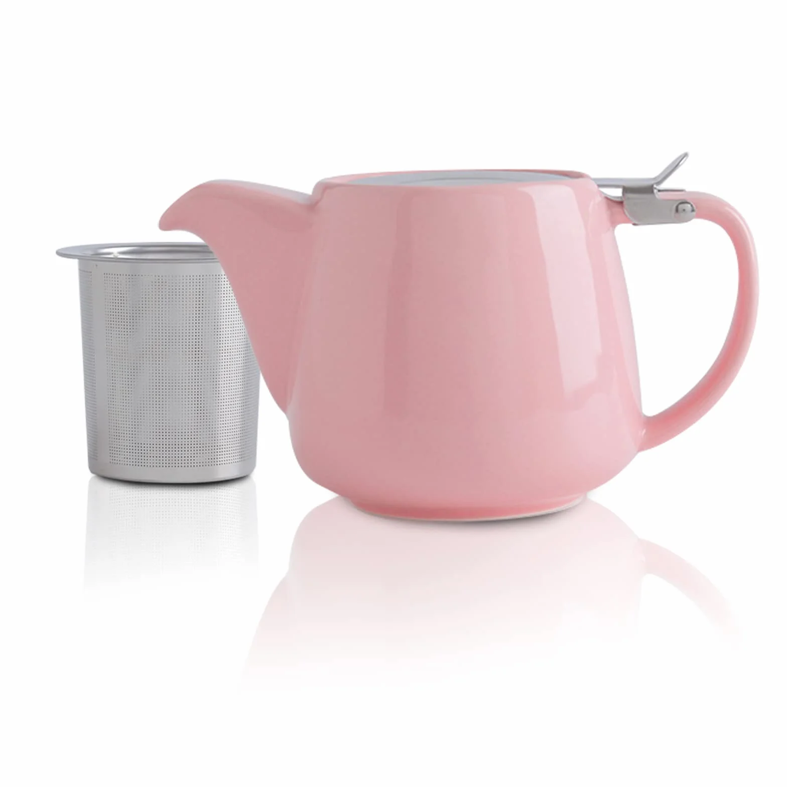 VIVILINEN Czajnik z wyjmowanym zaparzaczem i metalową pokrywką 550 ml, ceramiczny dzbanek do herbaty liściastej i herbaty luzem