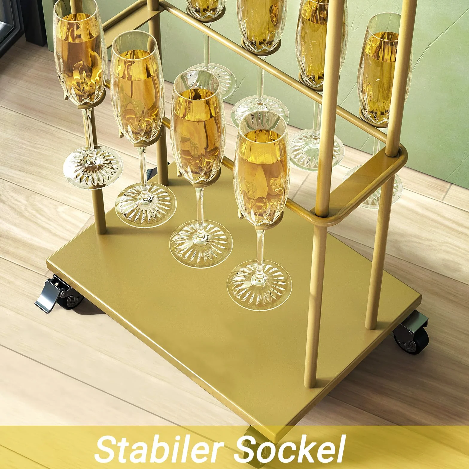 Tonchean Tower Gold, wieża szampańska 5 poziomów, 40 szklanek, Aperol Tower, metalowy stojak na koktajle, drzewko do serwowania, na imprezy, wesela, do pubów