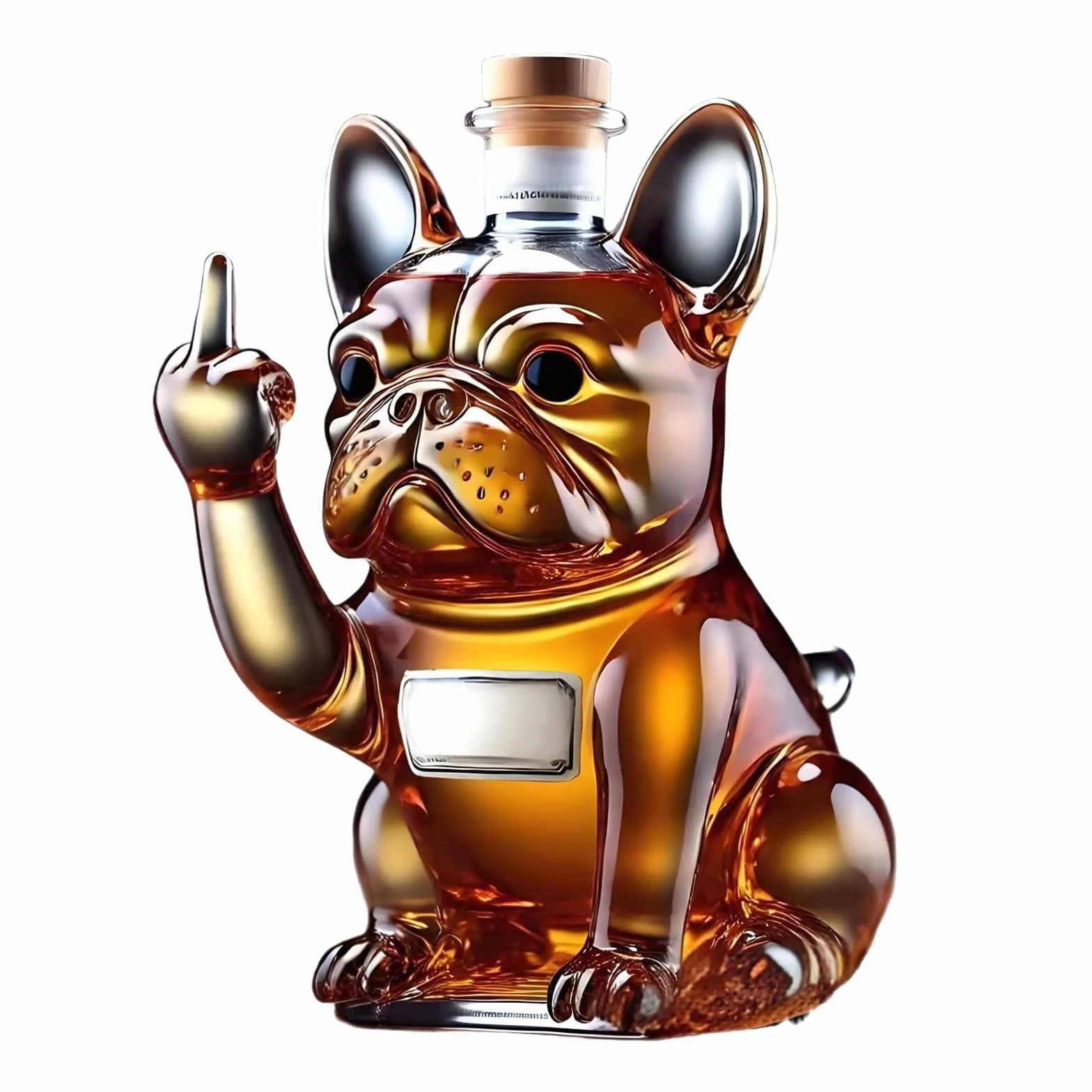 DJMAW Zabawka z 3D Palcem Środkowym z Whisky, 3D-Karaffa do Whisky z Palcem Środkowym, Szklanka na Whisky z Psem, Unikalna Szklanka na Wino z Psem z Palcem Środkowym, Do Baru, Biura, Dekoracji Domowej