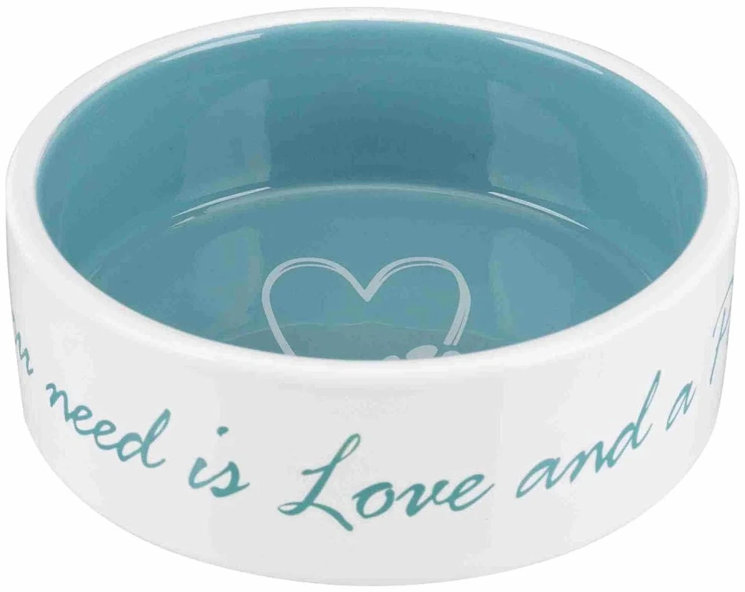 TRIXIE Szkatułka ceramiczna Pet's Home - 0,3 L - Ø 12 cm - kremowa i jasnoniebieska - dla psa