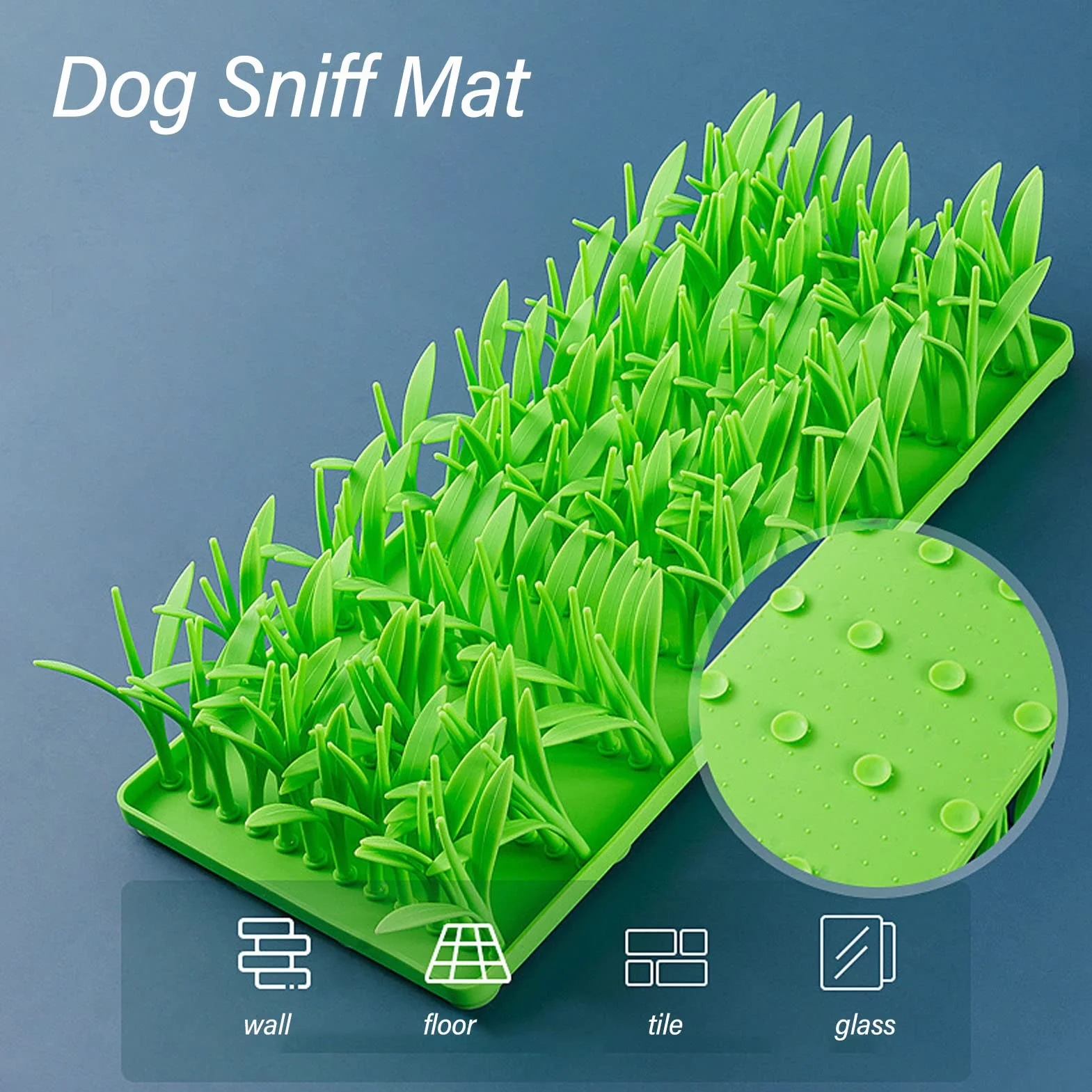 Mata do Wąchania Psa, Silikonowa Zielona Trawa Psy Mata Węchowa Puppy Sniffing Pad Narzędzie do Karmienia Zwierząt Domowych do Szkolenia Psów Kotów