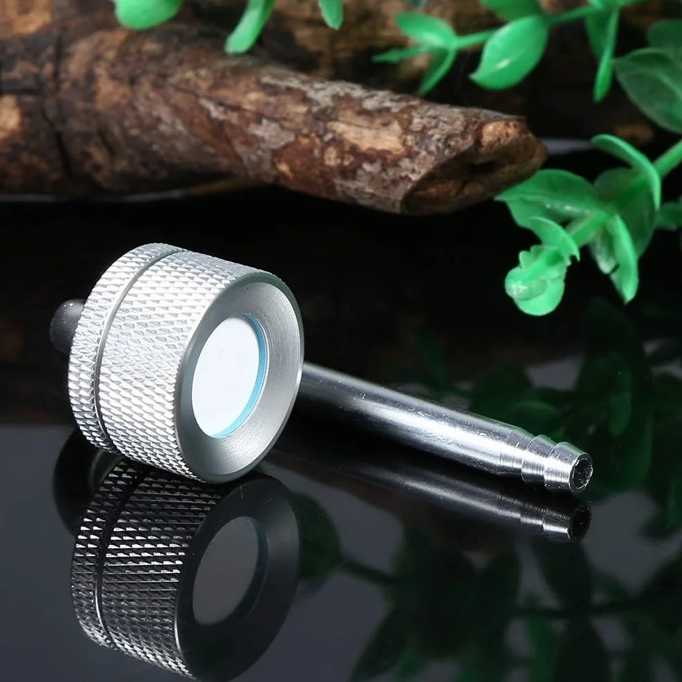 Akwarium Dyfuzor CO2 Stop aluminium Dyfuzor dwutlenku węgla Generator dwutlenku węgla Atomizer z przyssawką do akcesoriów do akwarium (srebrny)