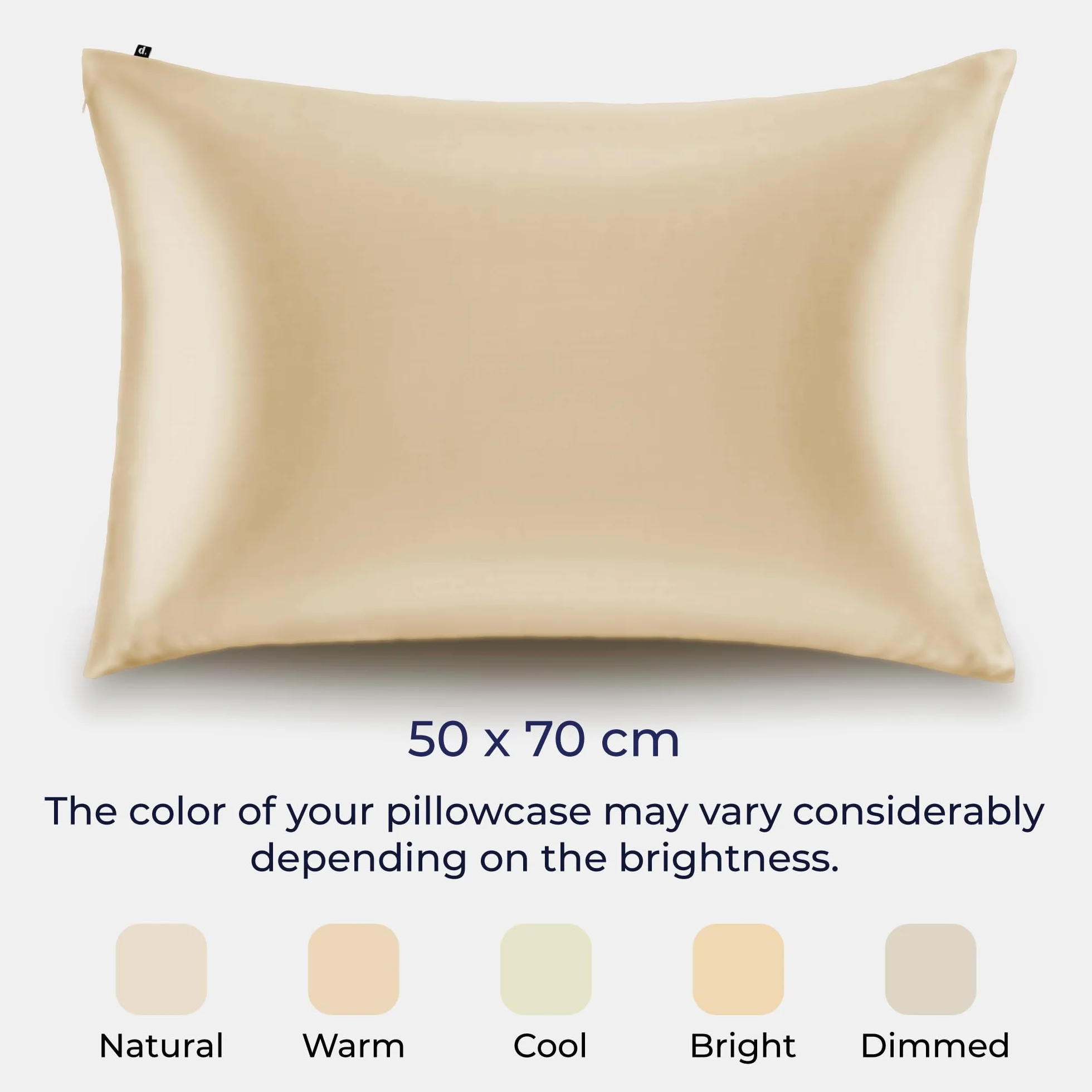 Dreamzie Silk Poszewka na poduszkę 100% jedwab 22 Momme Grade 6A - Oeko-Tex dla włosów i skóry - Jedwabna poszewka na poduszkę 1 szt. - Kość słoniowa - 50 x 70 cm