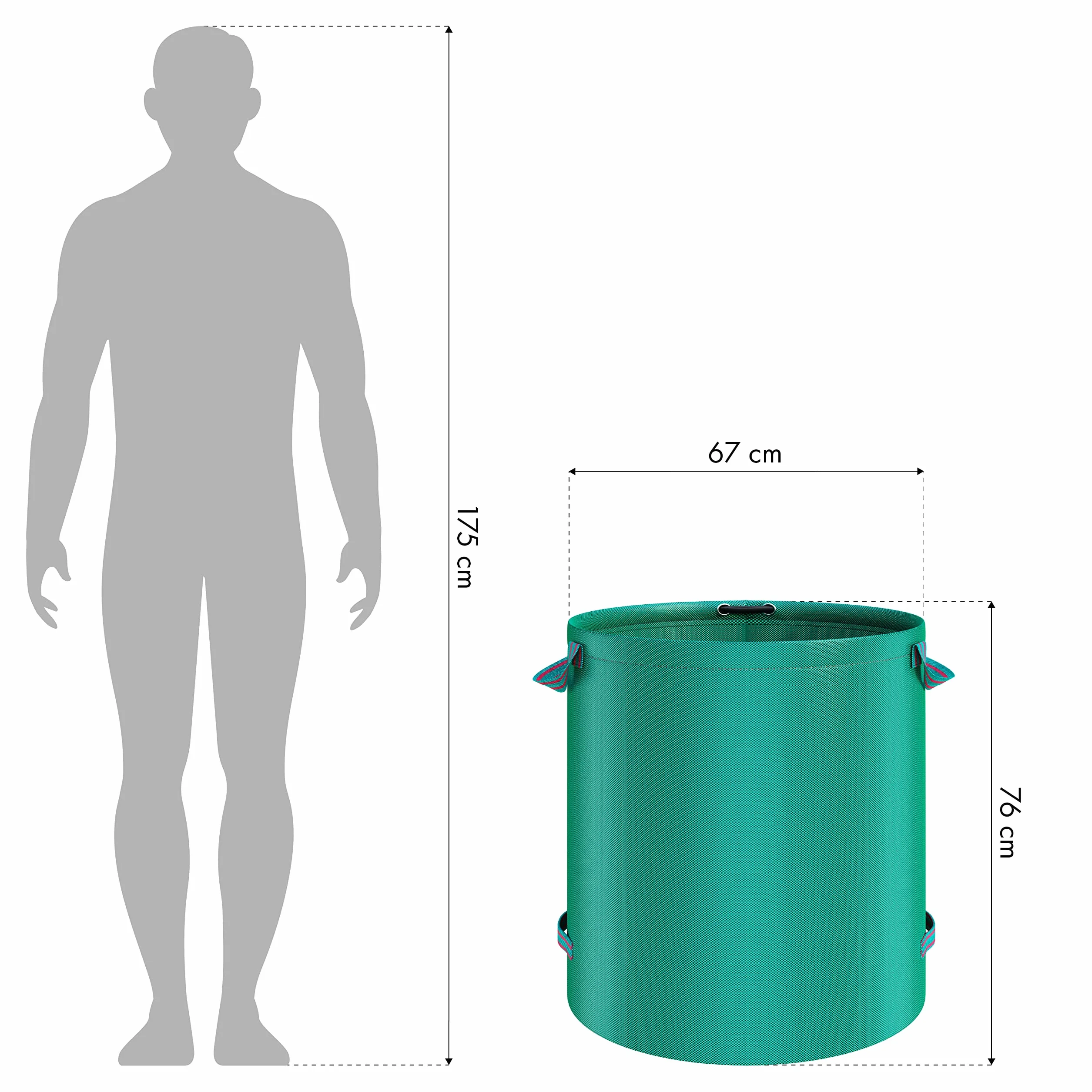 5 x worek na odpady ogrodowe, worek na liście, 272 l, wolnostojący, odporny na działanie wody, stabilny, wykonany z wytrzymałej tkaniny polipropylenowej (PP), 150 g/m², 390 g