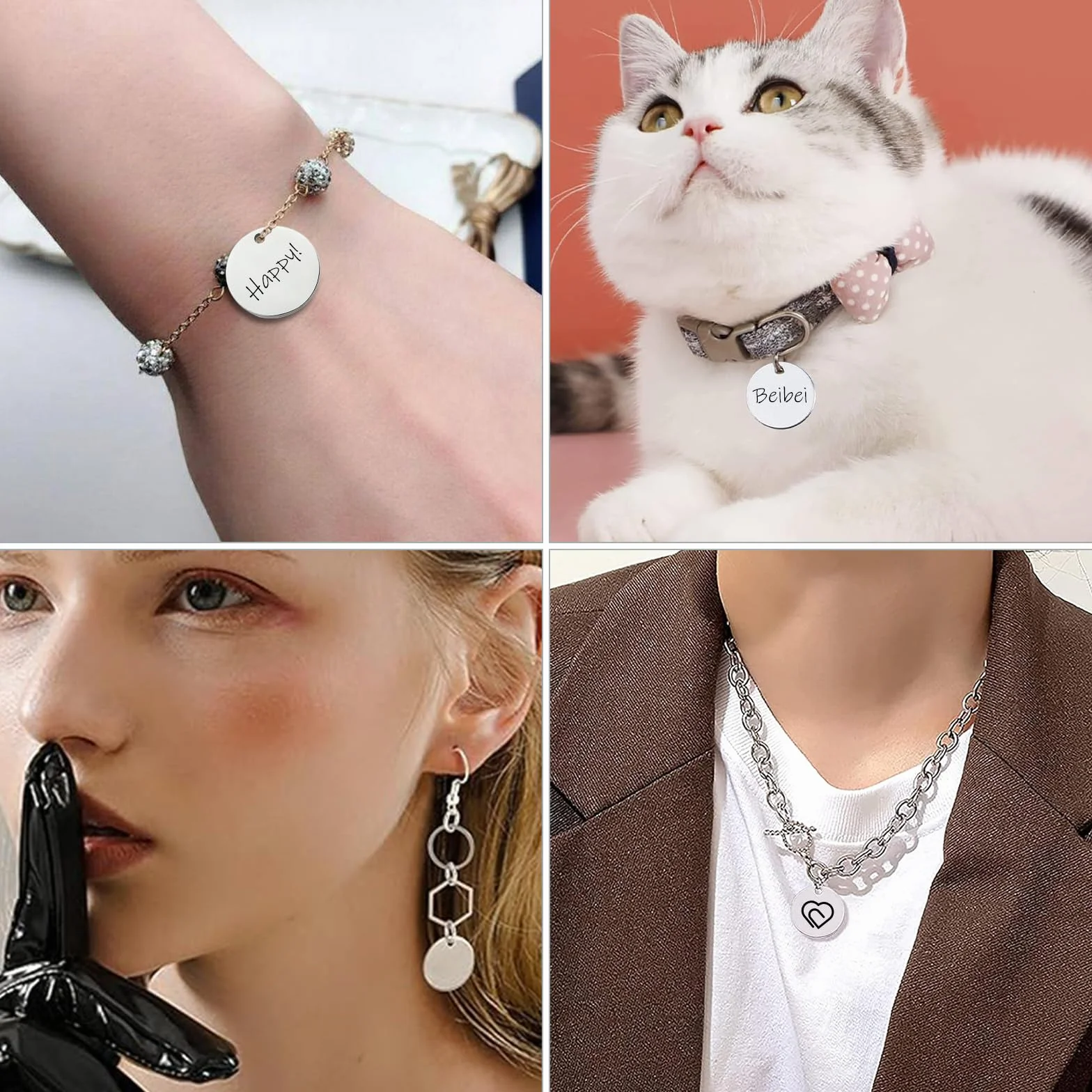 Stal nierdzewna Płaska Okrągła Charm 23mm 30 sztuk Niezapisane Tag do stempelowania Zawieszki