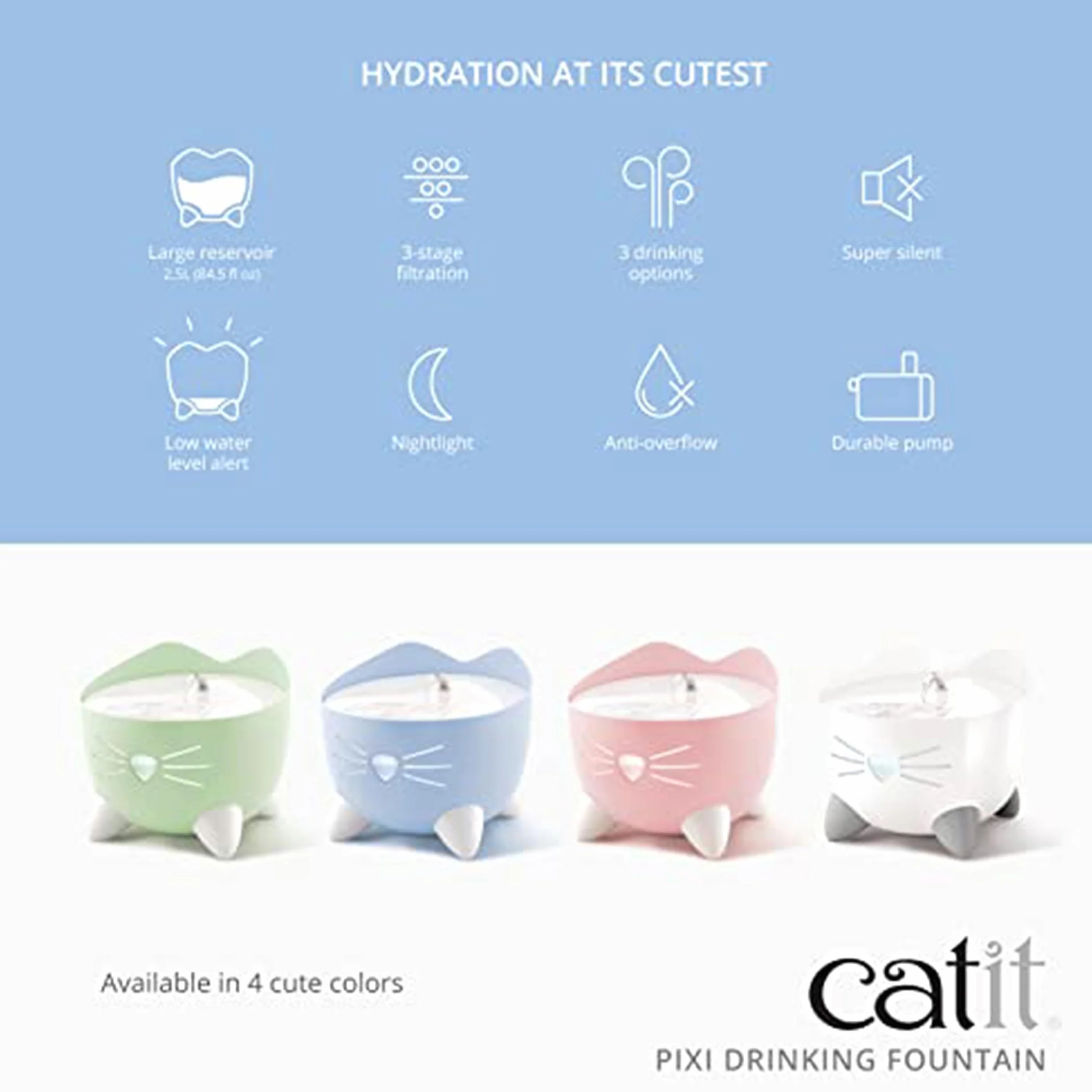 Catit Pixi Fontanna dla Kotów, Biały, 2.5 l