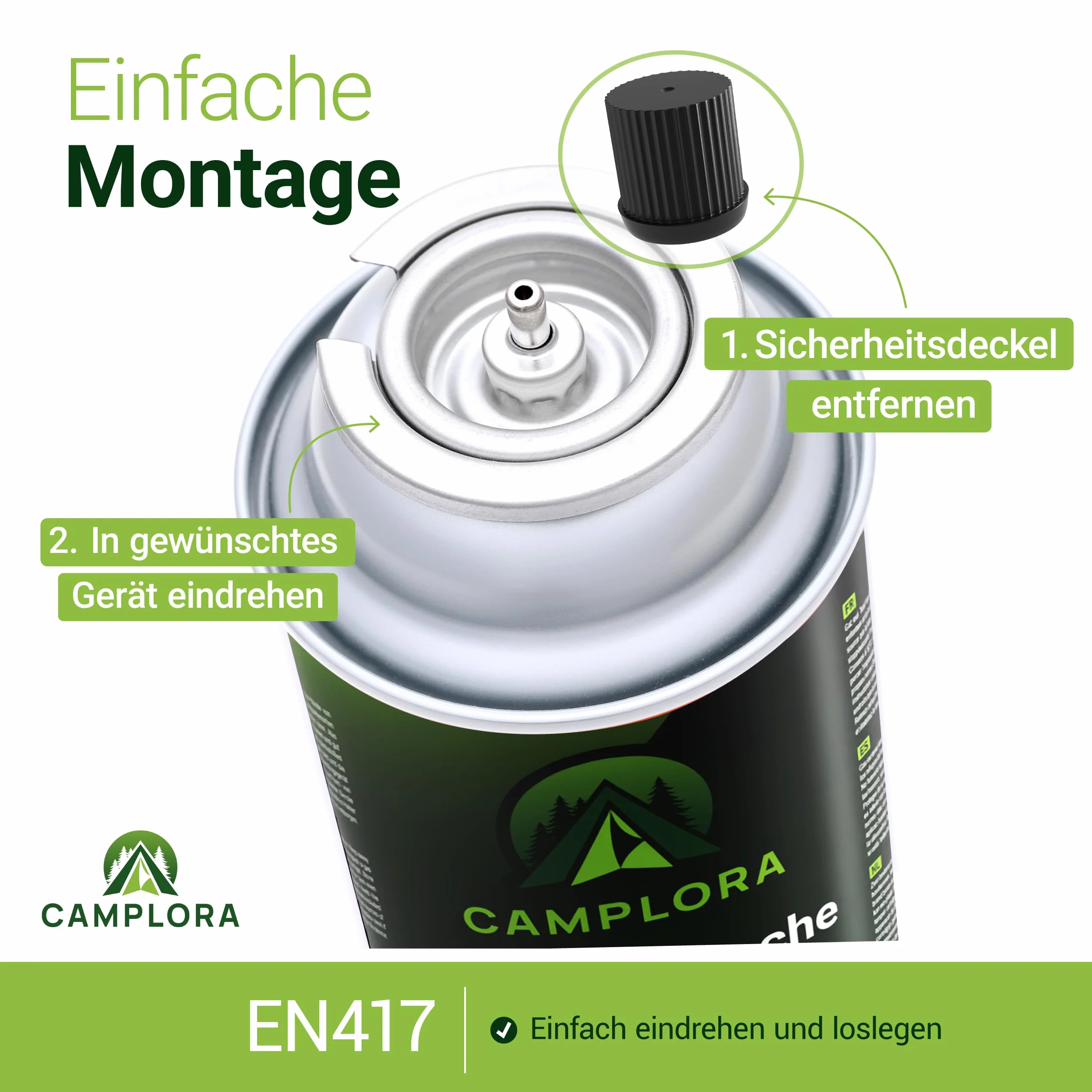 CAMPLORA 4 x 227 g butanowe kartusze gazowe z zaworem MSF-1a do grilla, kuchenki kempingowej, ogrzewania gazowego, kuchenki gazowej, kartuszy gazowych 227 g, butla gazowa z butanem